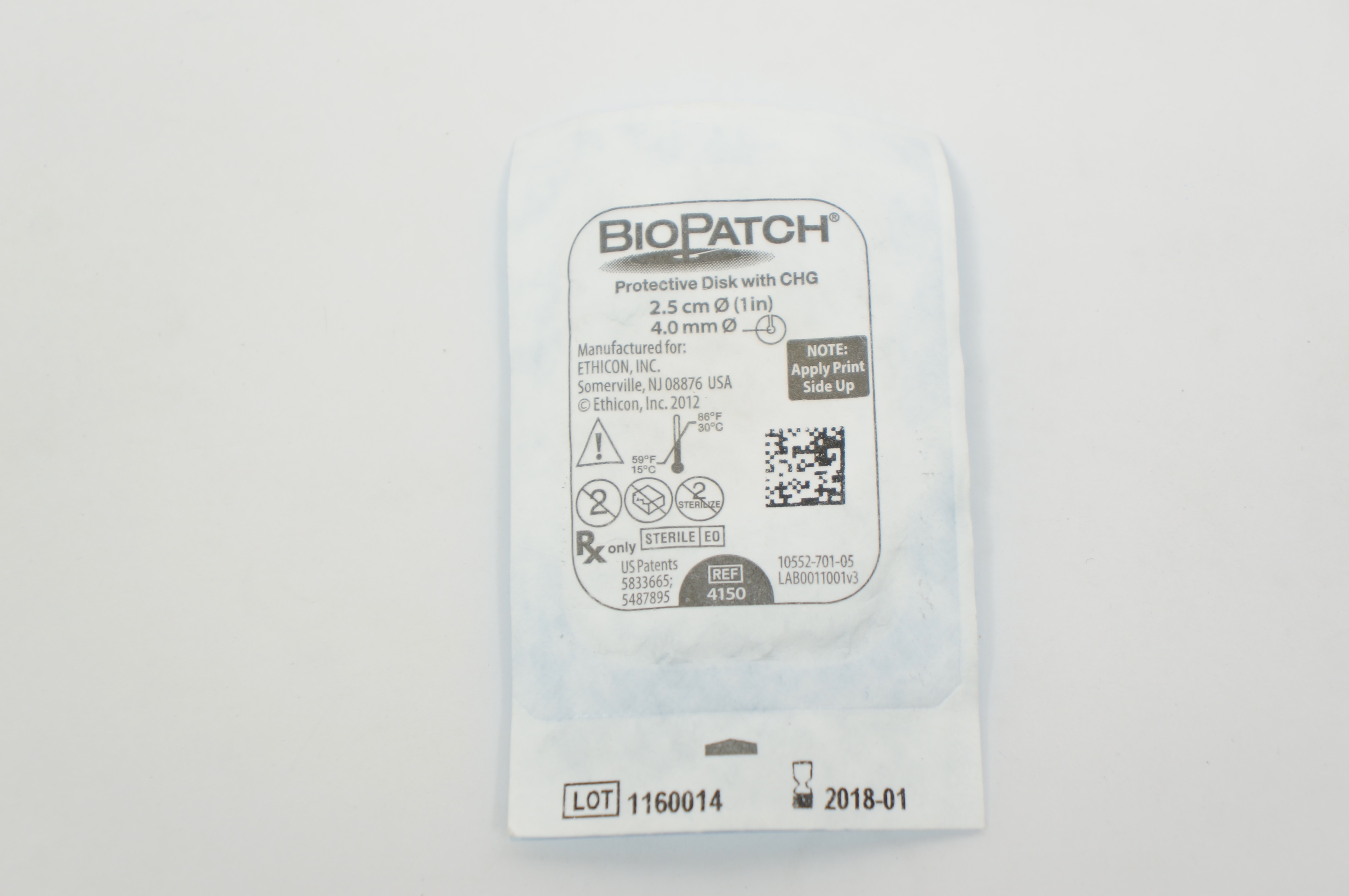 Ethicon 4150 BioPatch Protective Disk with CHG 1inch x 4.0mm (x)