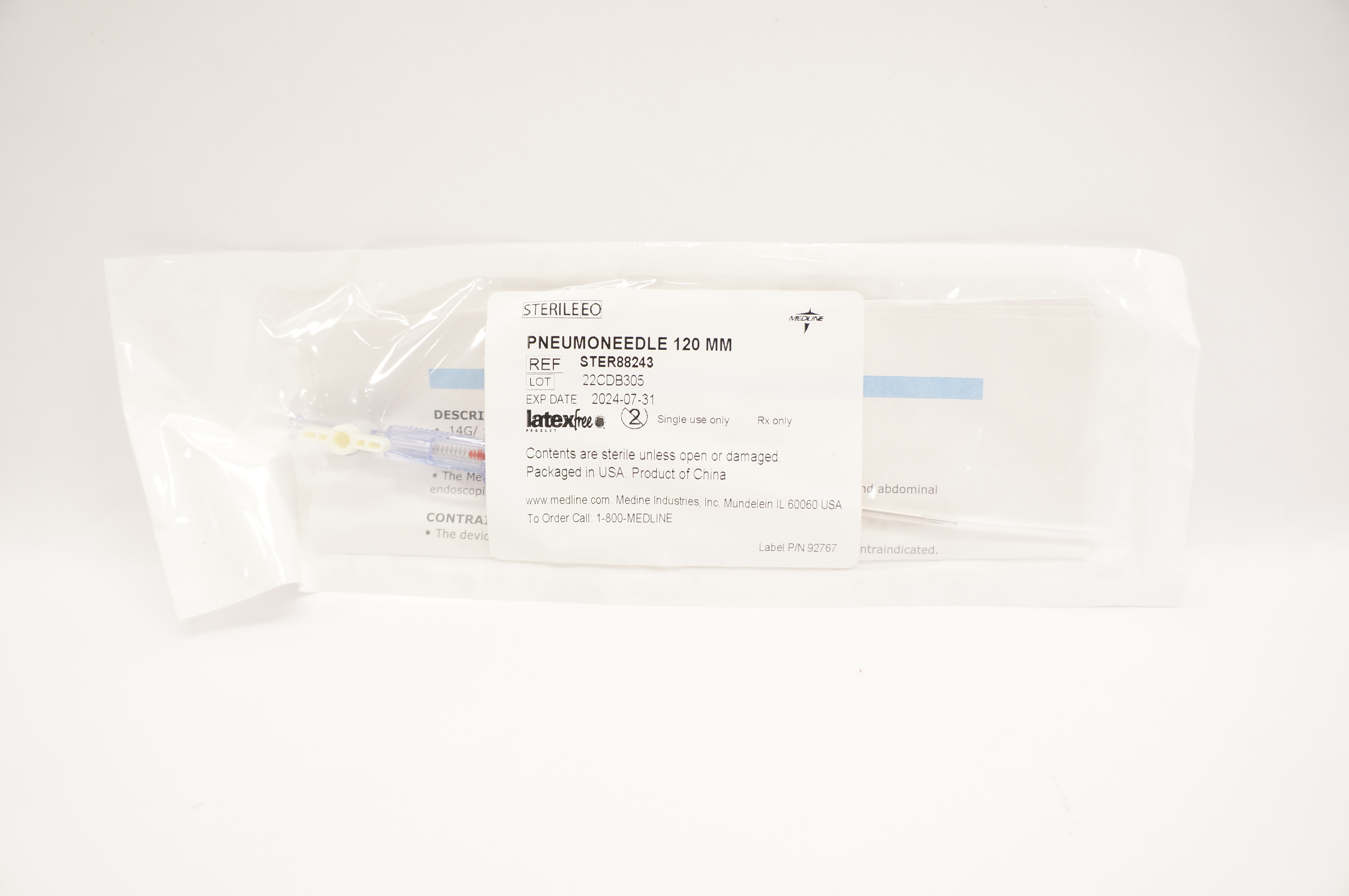Medline STER88243 Pneumoneedle 120mm