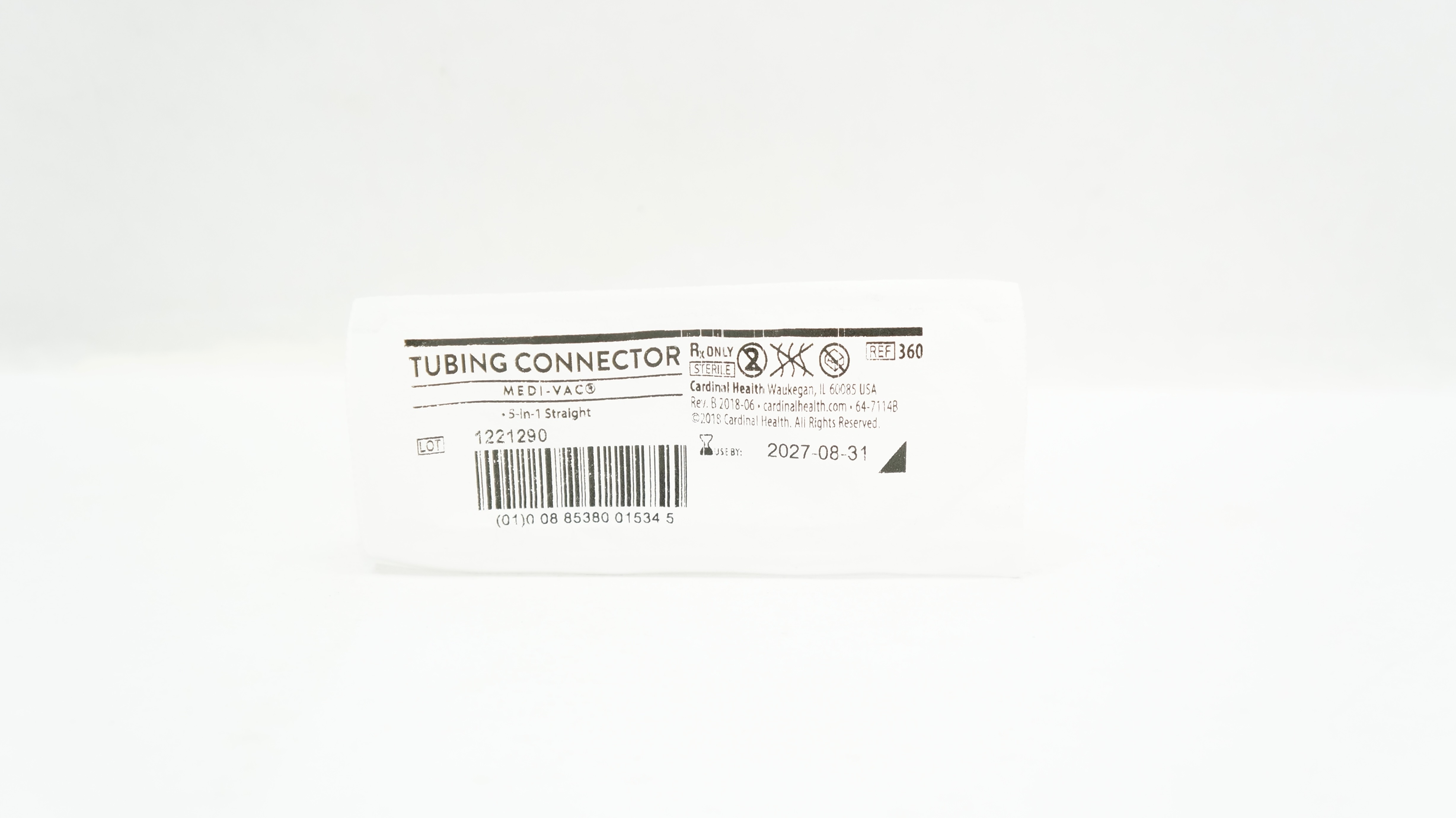 Cardinal Health 360 Medi-Vac Tubing Connector 5-in-1 Straight