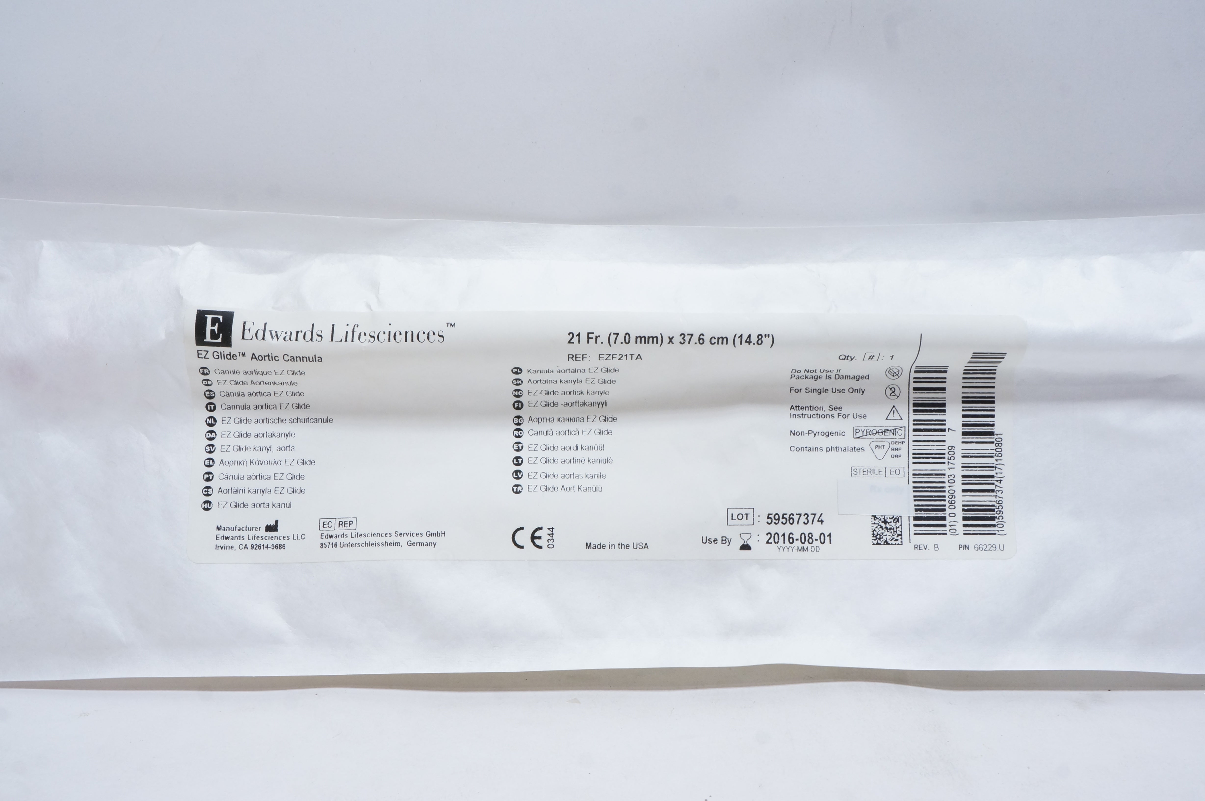 Edwards Lifesciences EZF21TA EZ Glide Aortic Cannula 21Fr. x 14.8inch (x)