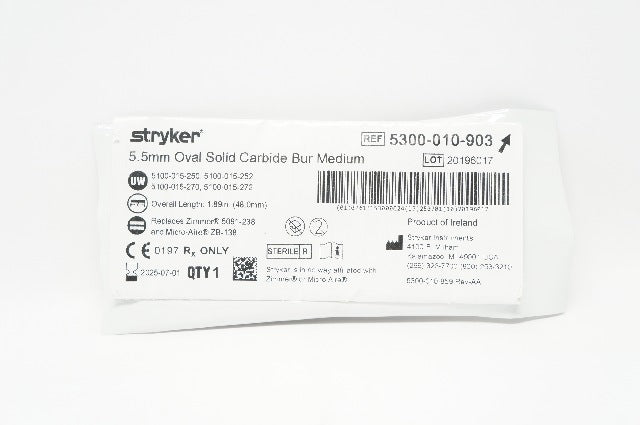 Stryker 5300-010-903 5.5mm Oval Solid Carbide Bur Medium