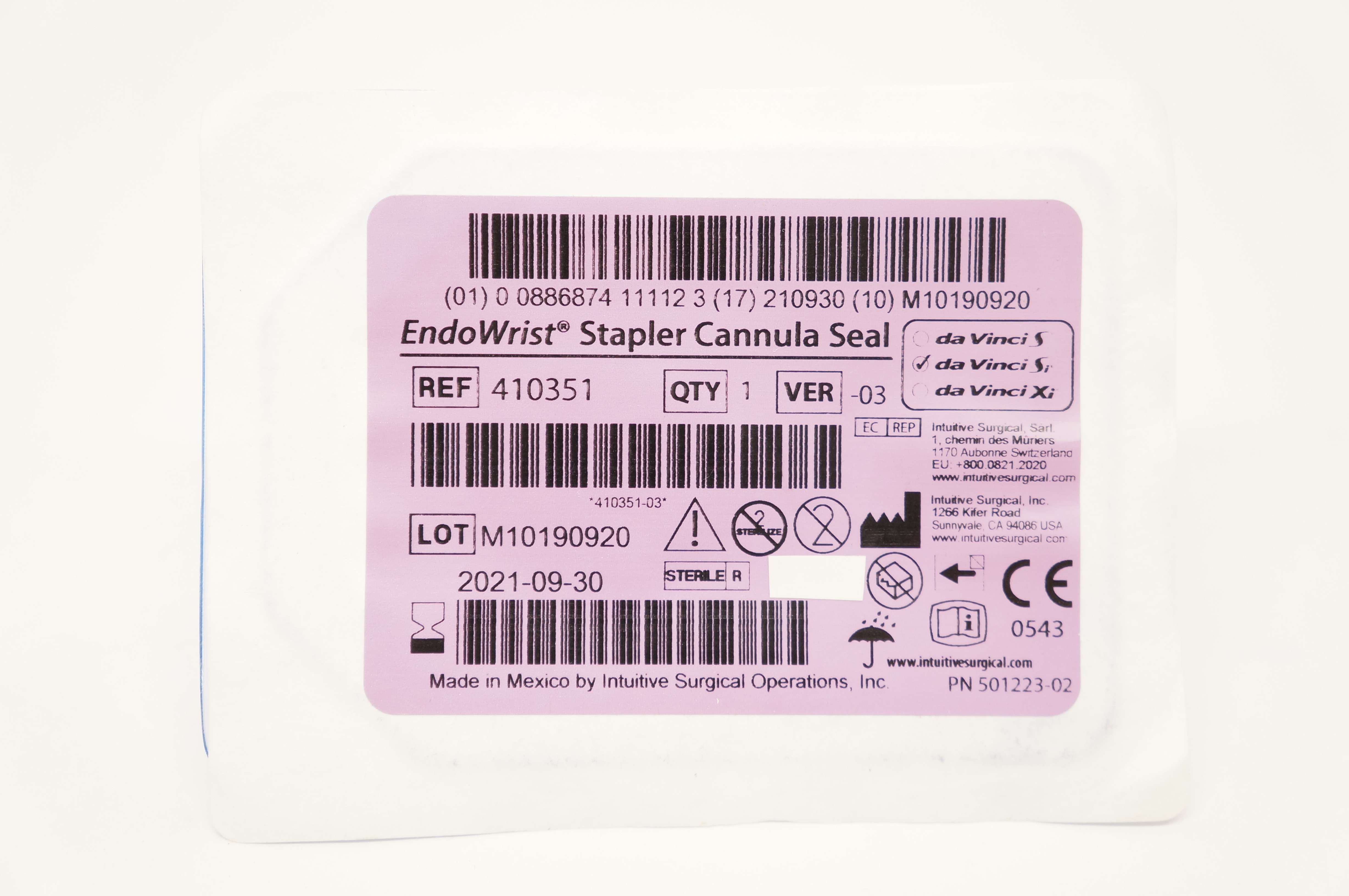 Intuitive 410351 Da Vinci Si EndoWrist Stapler Cannula Seal (x)