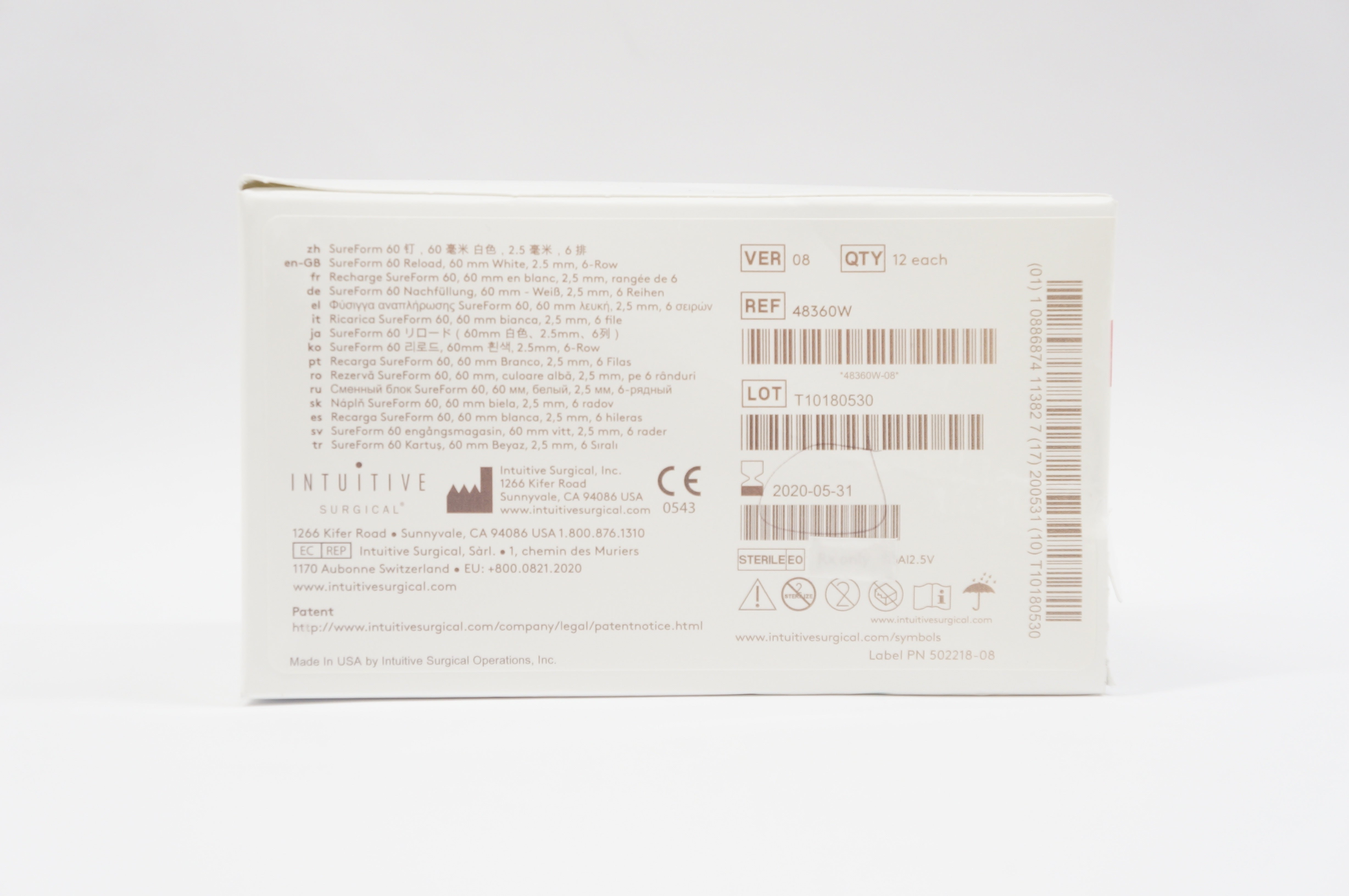 Intuitive Surgical 48360W Da Vinci SureForm 60 Reload White 60mm (x) -Box of 10