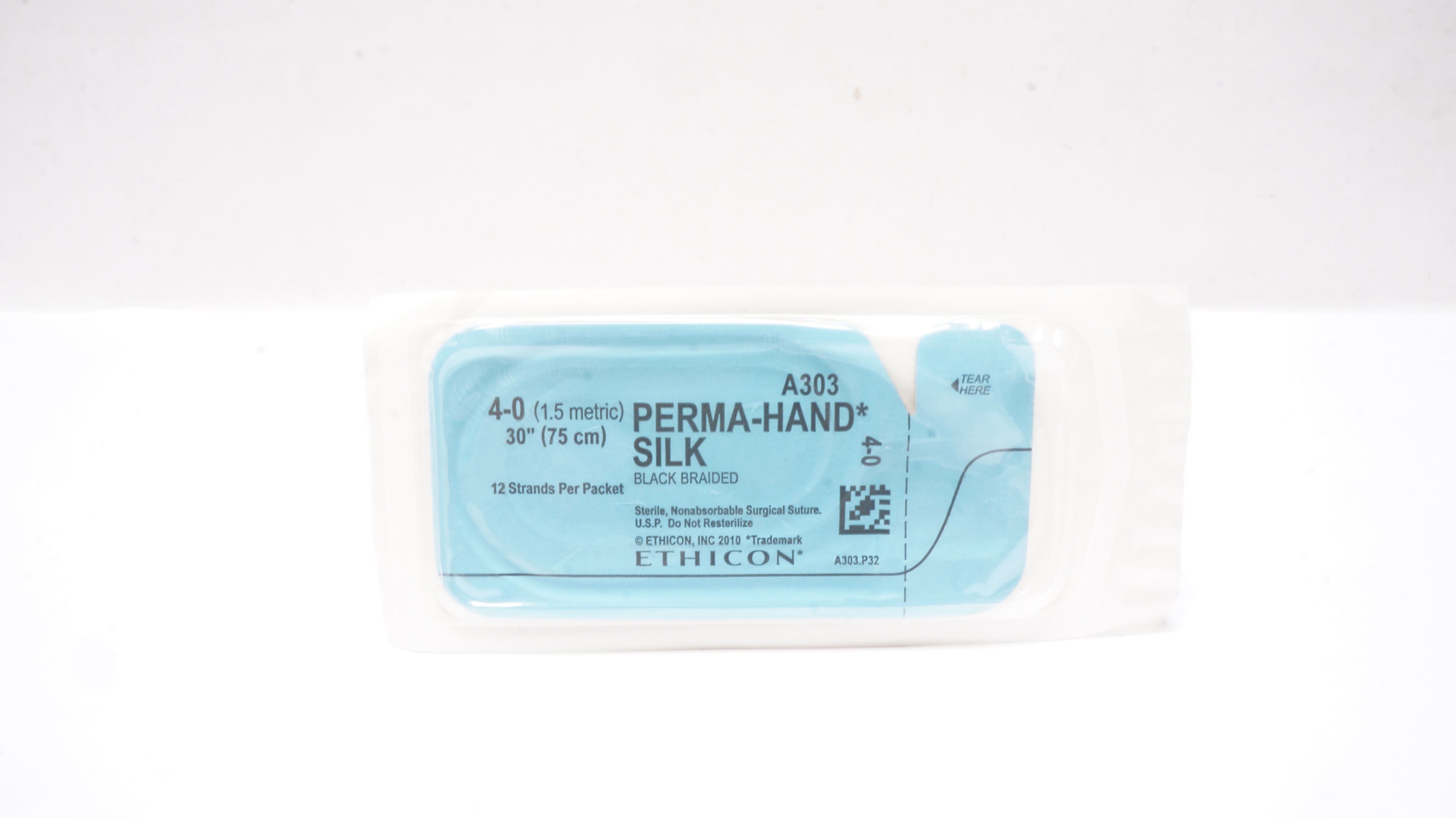Ethicon A303 4-0 Perma-Hand Silk Surgical Stre Black Braided 30 inch