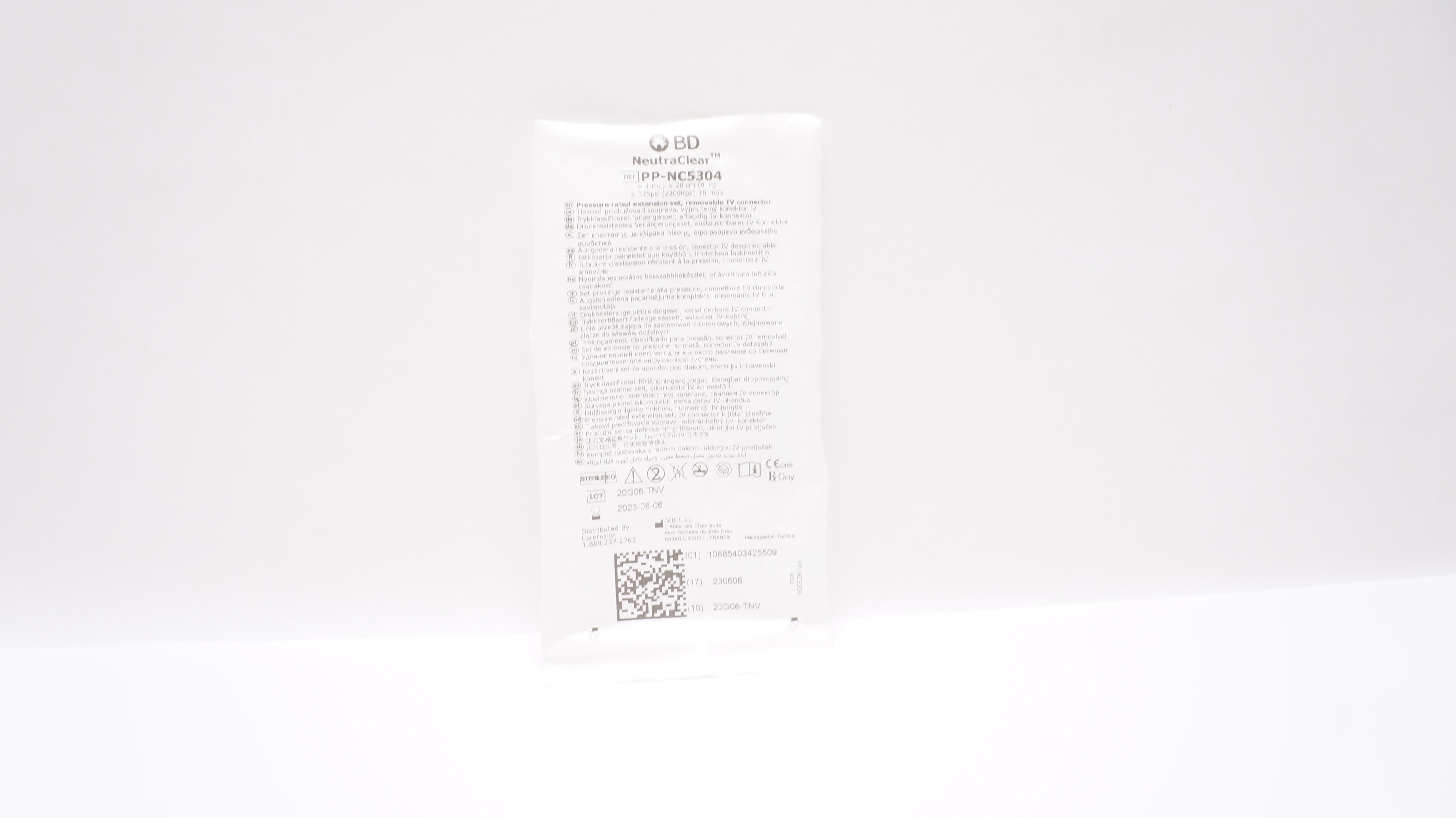 BD PP-NC5304 CareFusion NeutraClear Pressure Rated Extension Set 8In x 10ml/s(x)