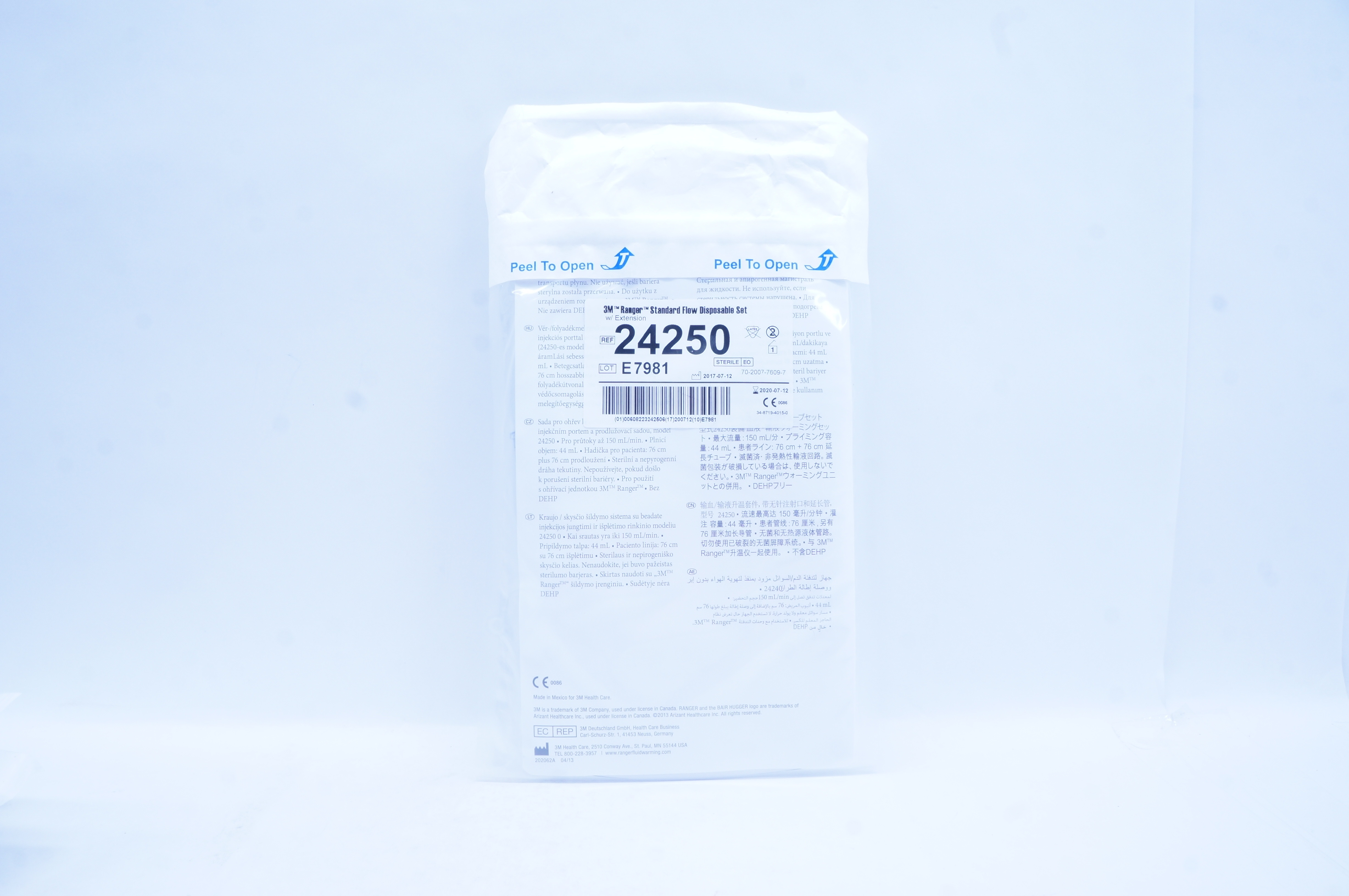 3M 24250 Ranger Standard Flow Disposable Set w/Extension (x)