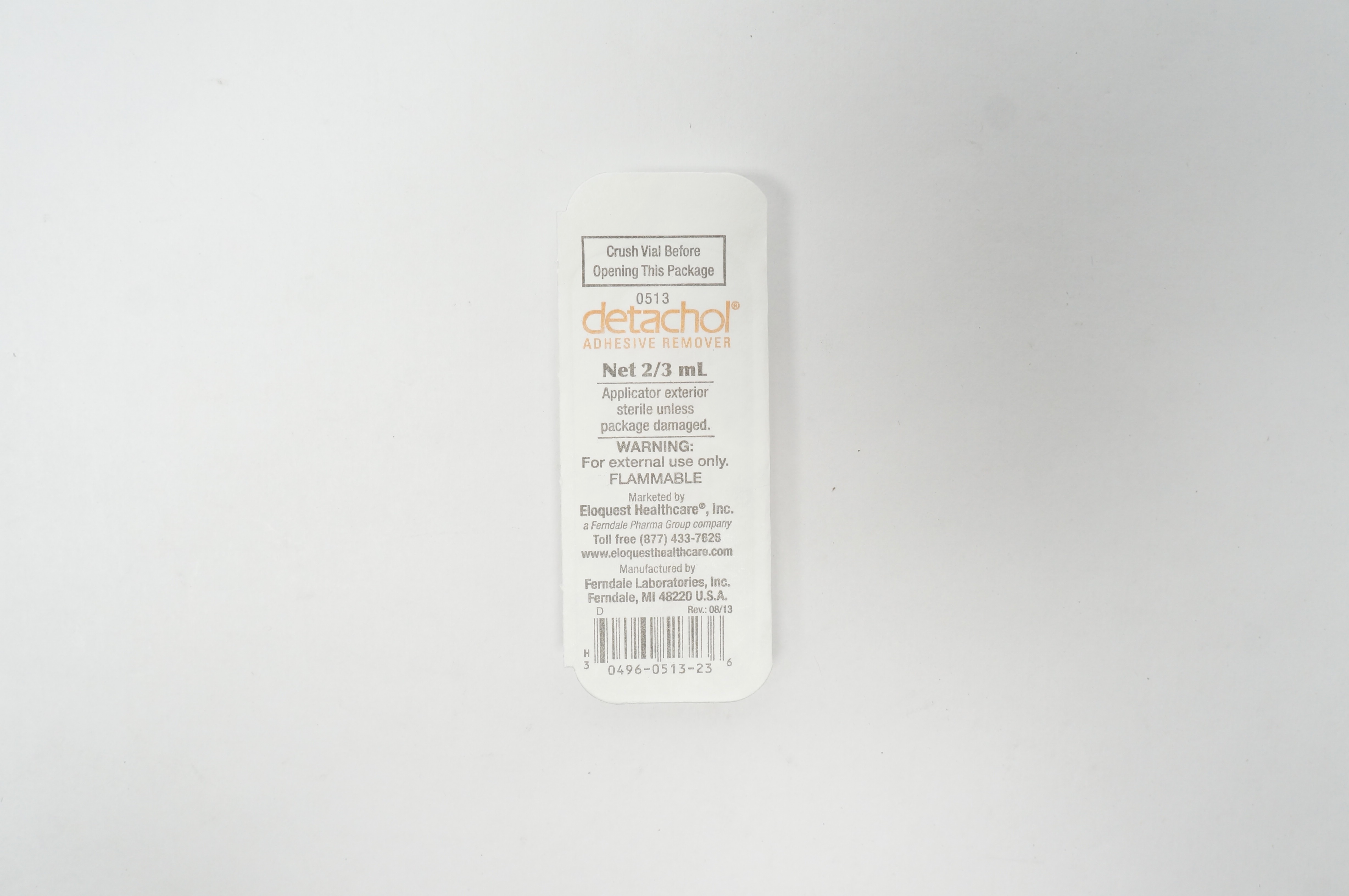 Ferndale Laboratories 0513 Detachol Adhesive Remover 2/3mL