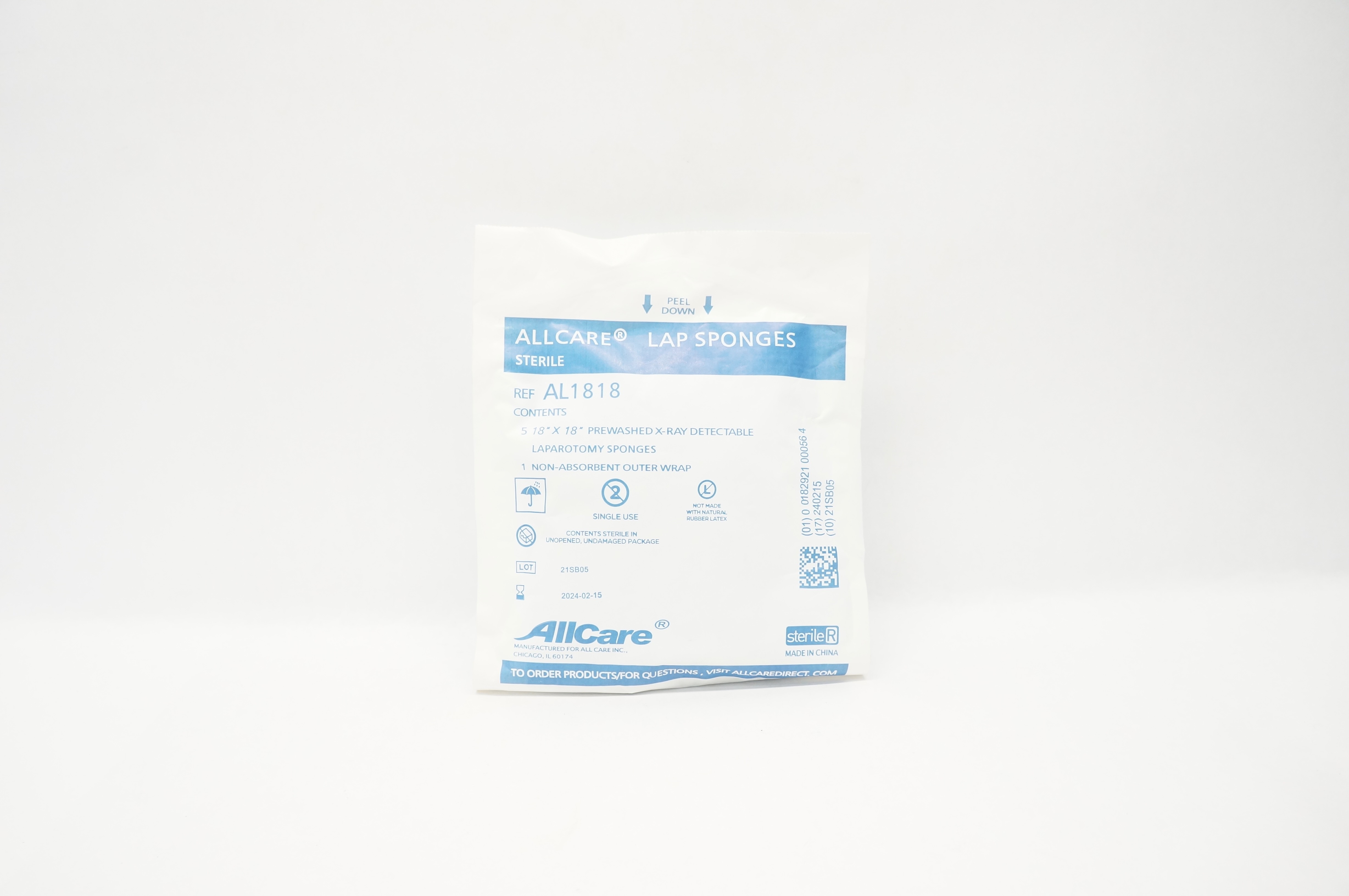 AllCare AL1818 Lap Sponges  18 inch  x 18 inch - Pack of 5