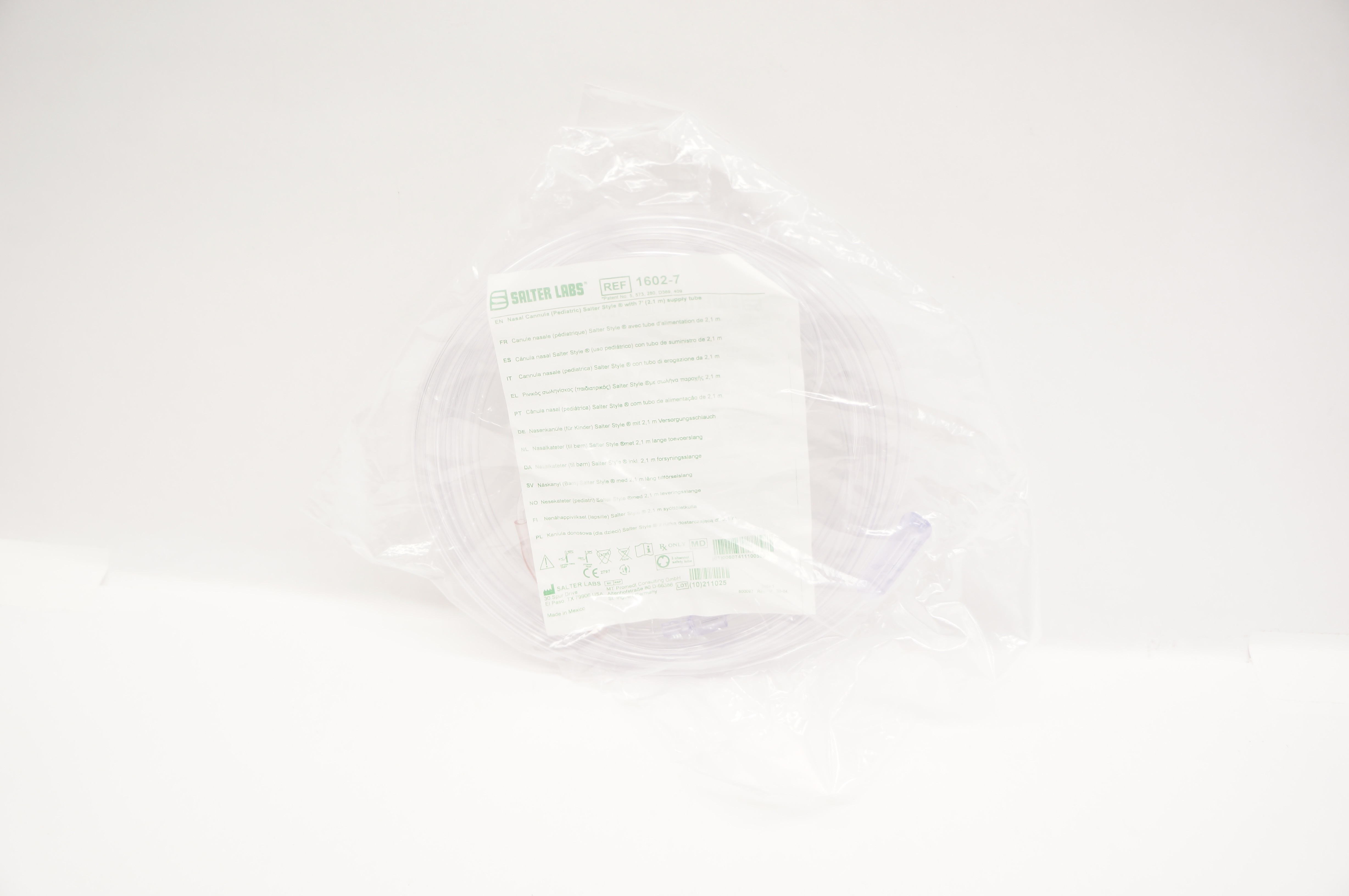 Salter Labs 1602-7 Nasal Cannula Salter-Style w/7Ft. Supply Tube
