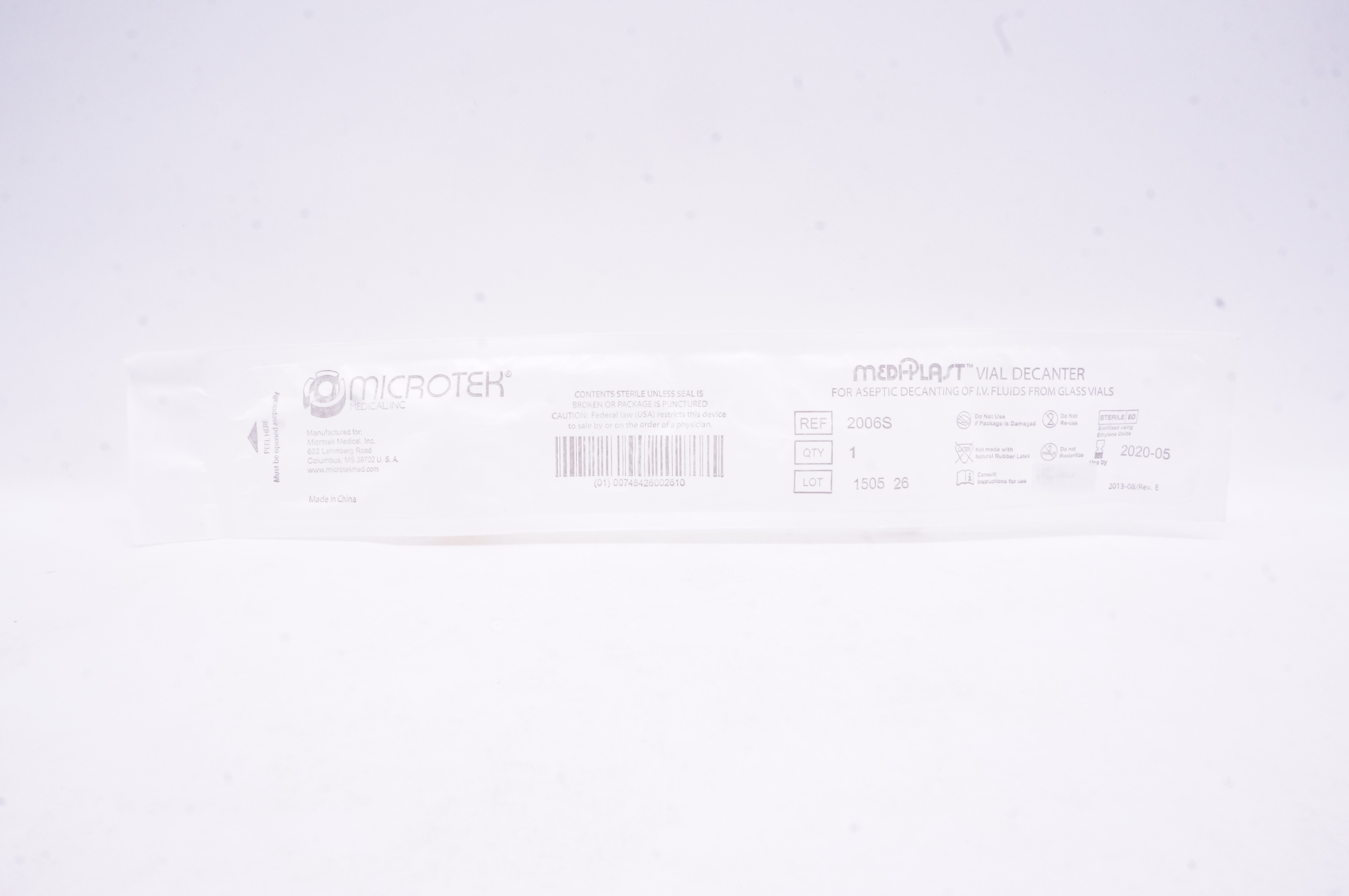 Microtek 2006S Medi-Plast Vial Decanter (x)