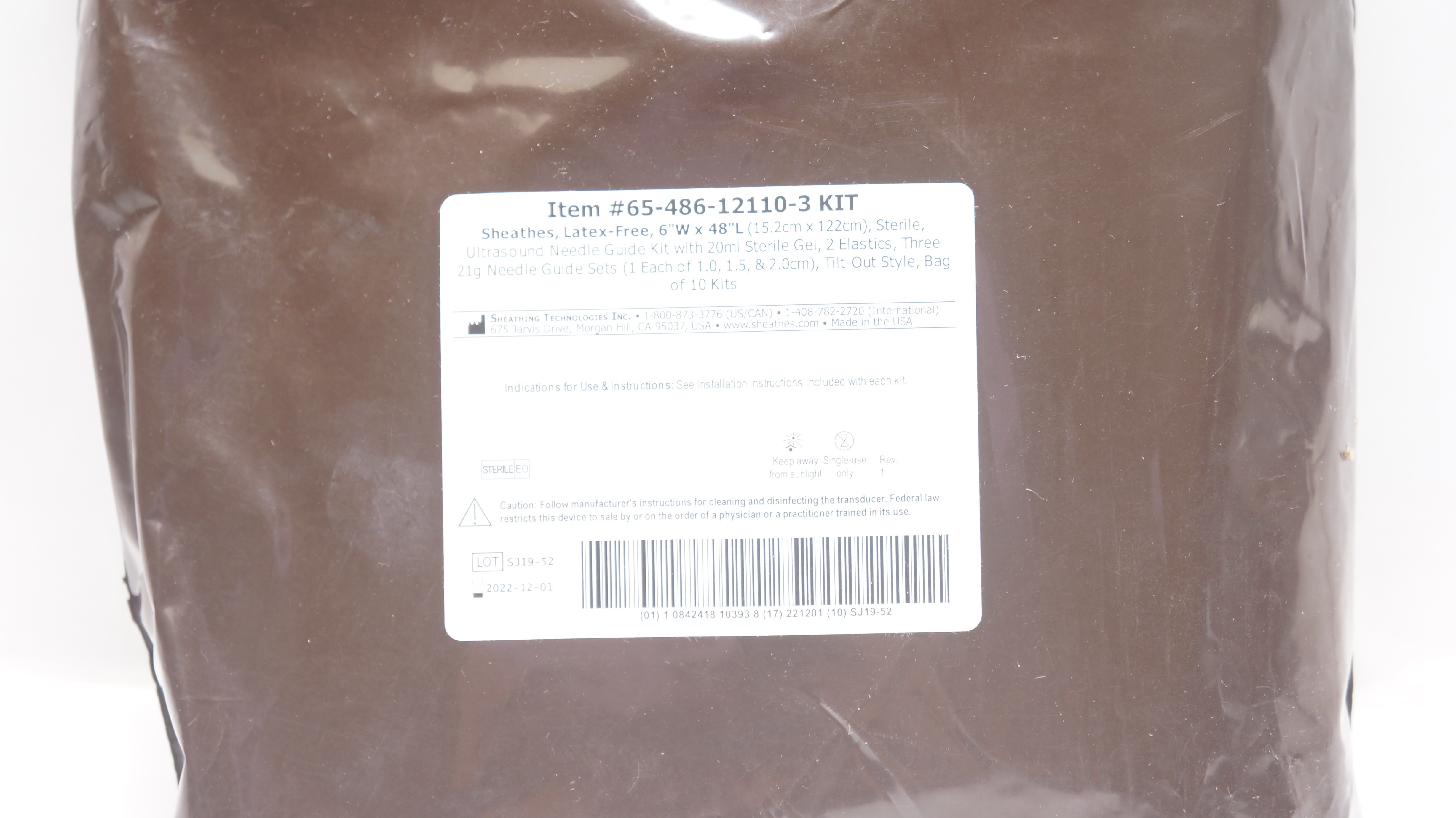 Sheathing Technologies 65-486-12110-3 Ultrasound Ndle Guide Kit (x) - Pack of 10