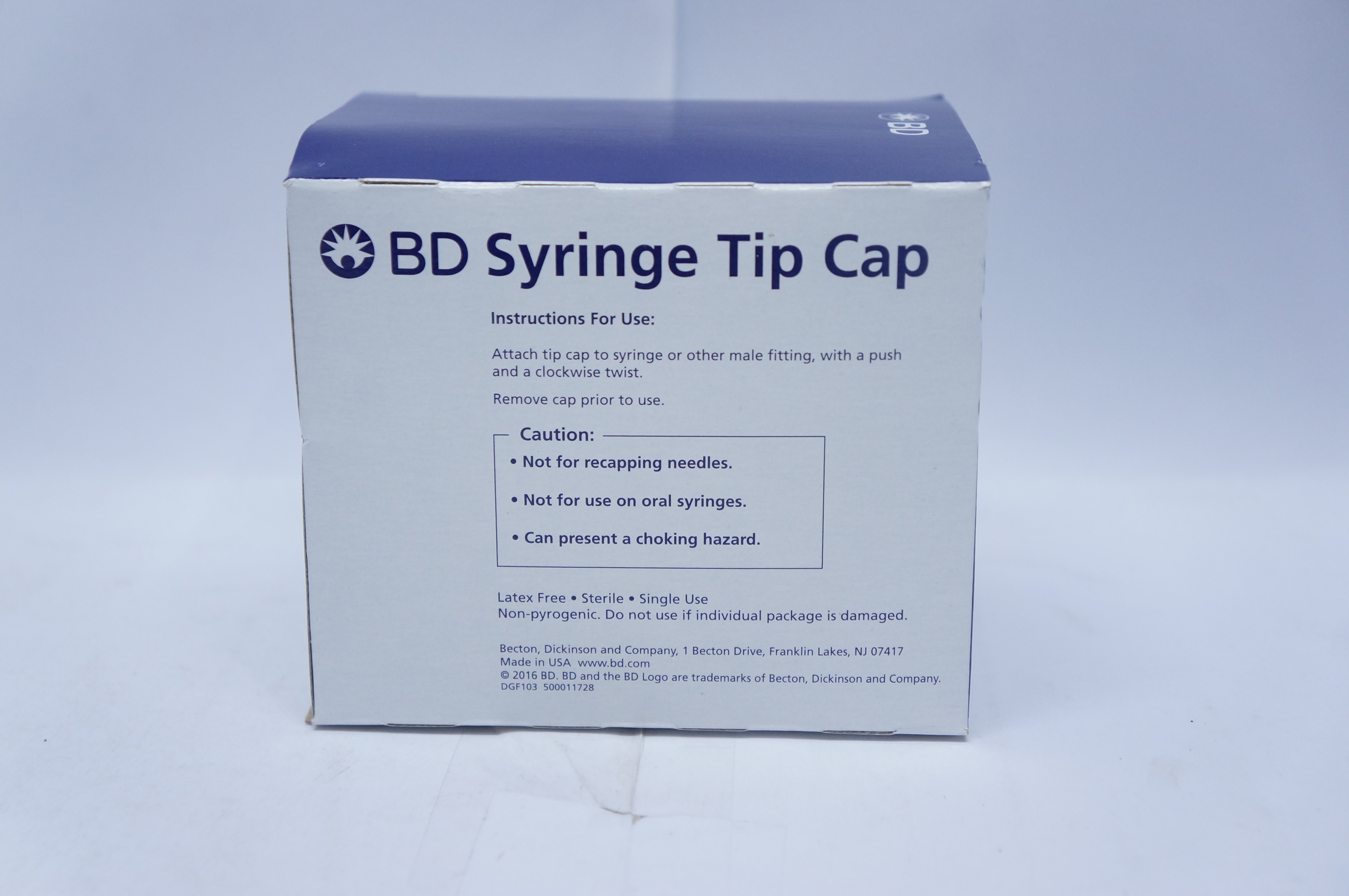 BD 305819 Syringe Tip Cap - Box of 200