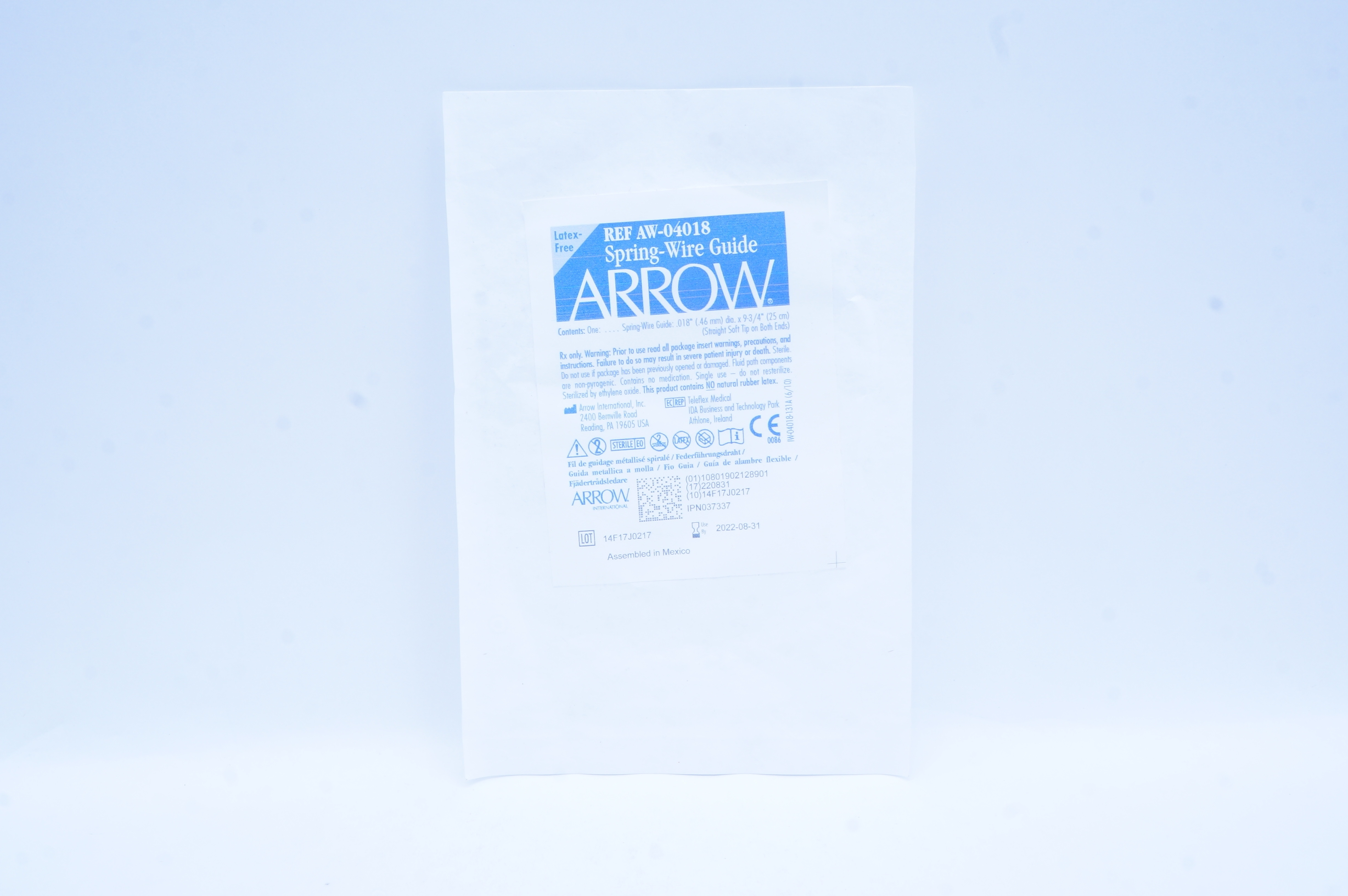 Arrow AW-04018 Spring-Wire Guide .018inch dia. x 9-3/4inch Straight Soft Tip