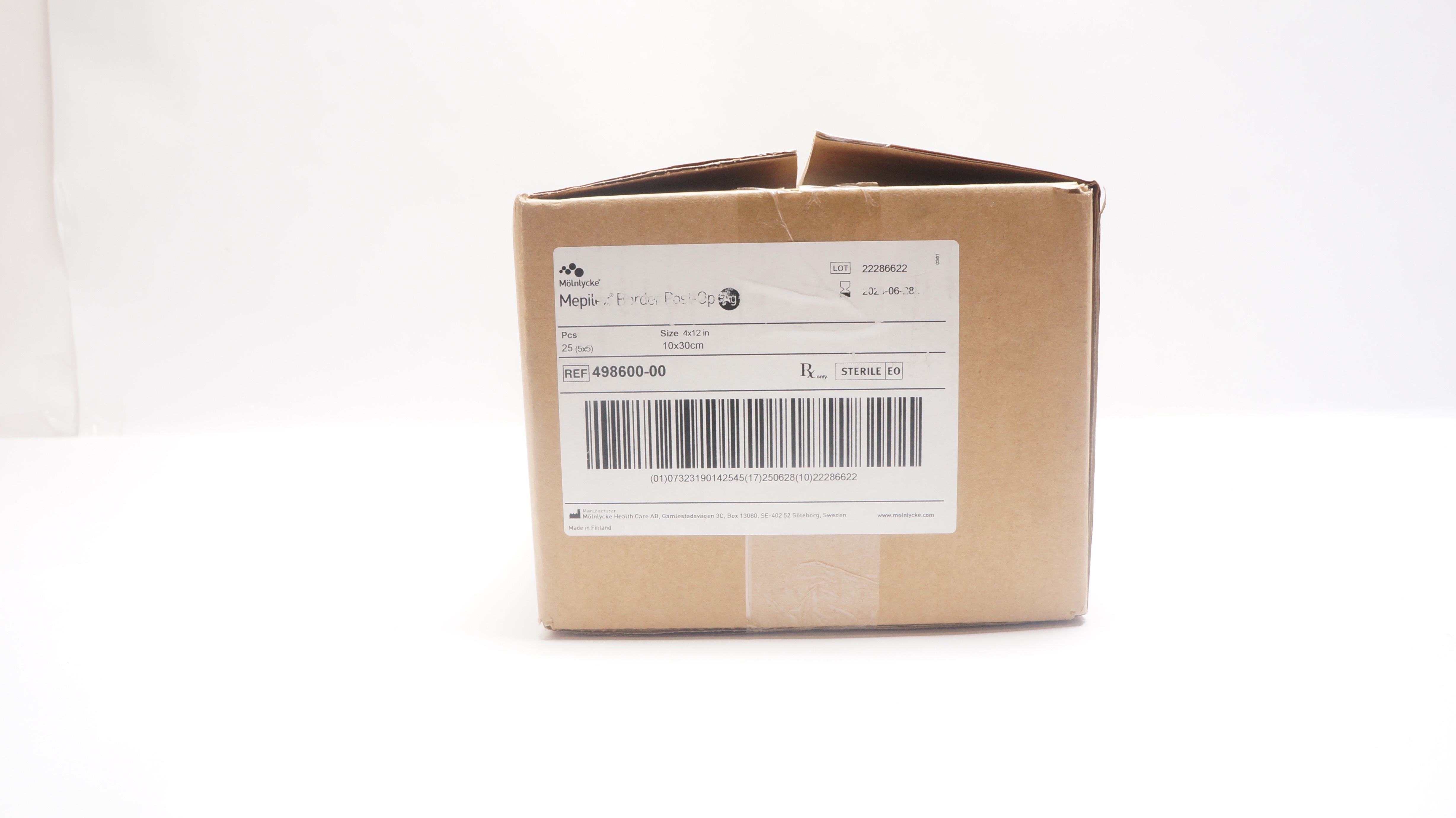 Molnlycke 498600-00 Mepilex Border Post-Op Ag 4x12inch - Case of 25