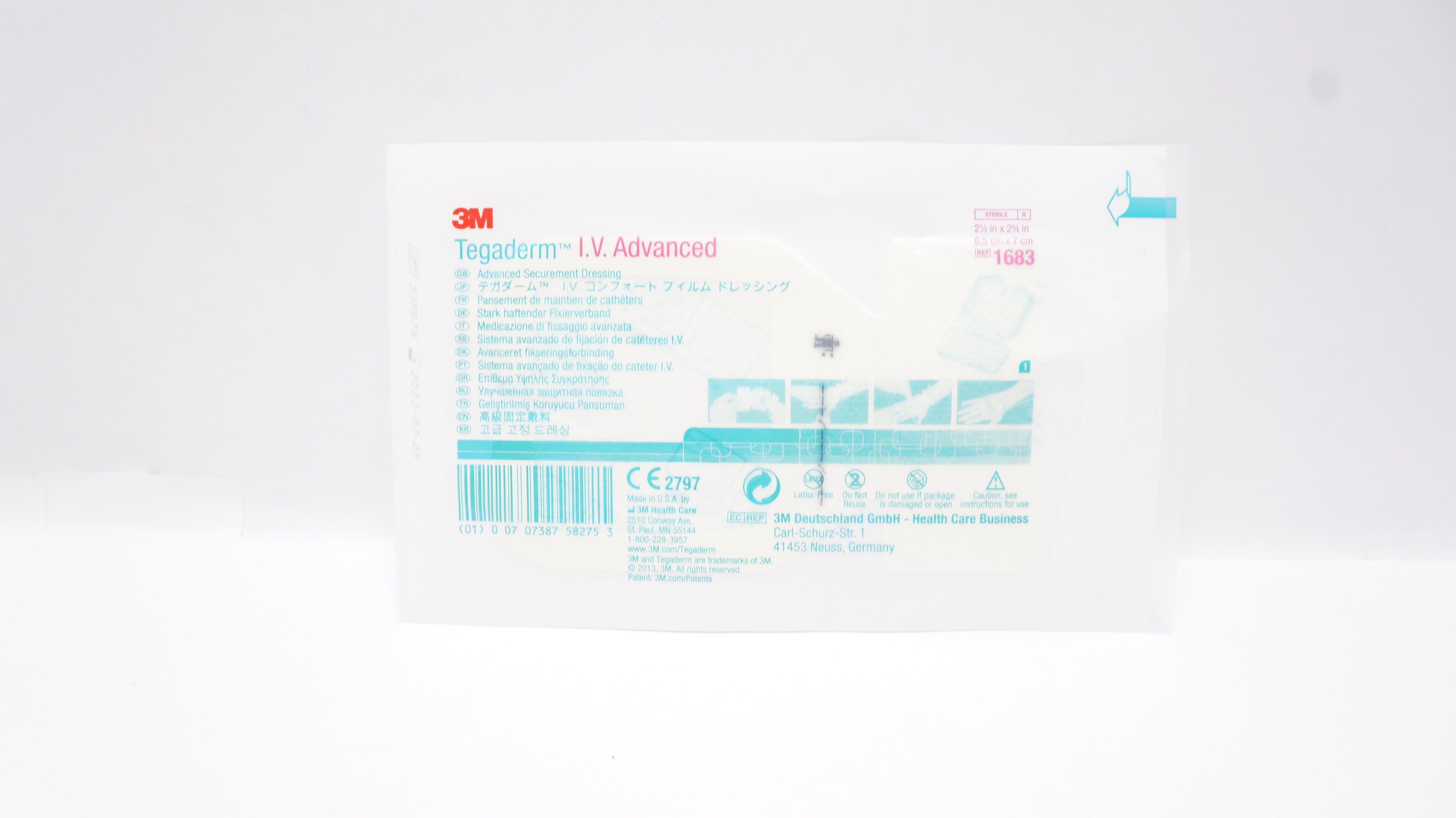 3M 1683 Tegaderm I.V. Advanced Securement Dressing 2-1/2inch x 2-3/4 inch (x)