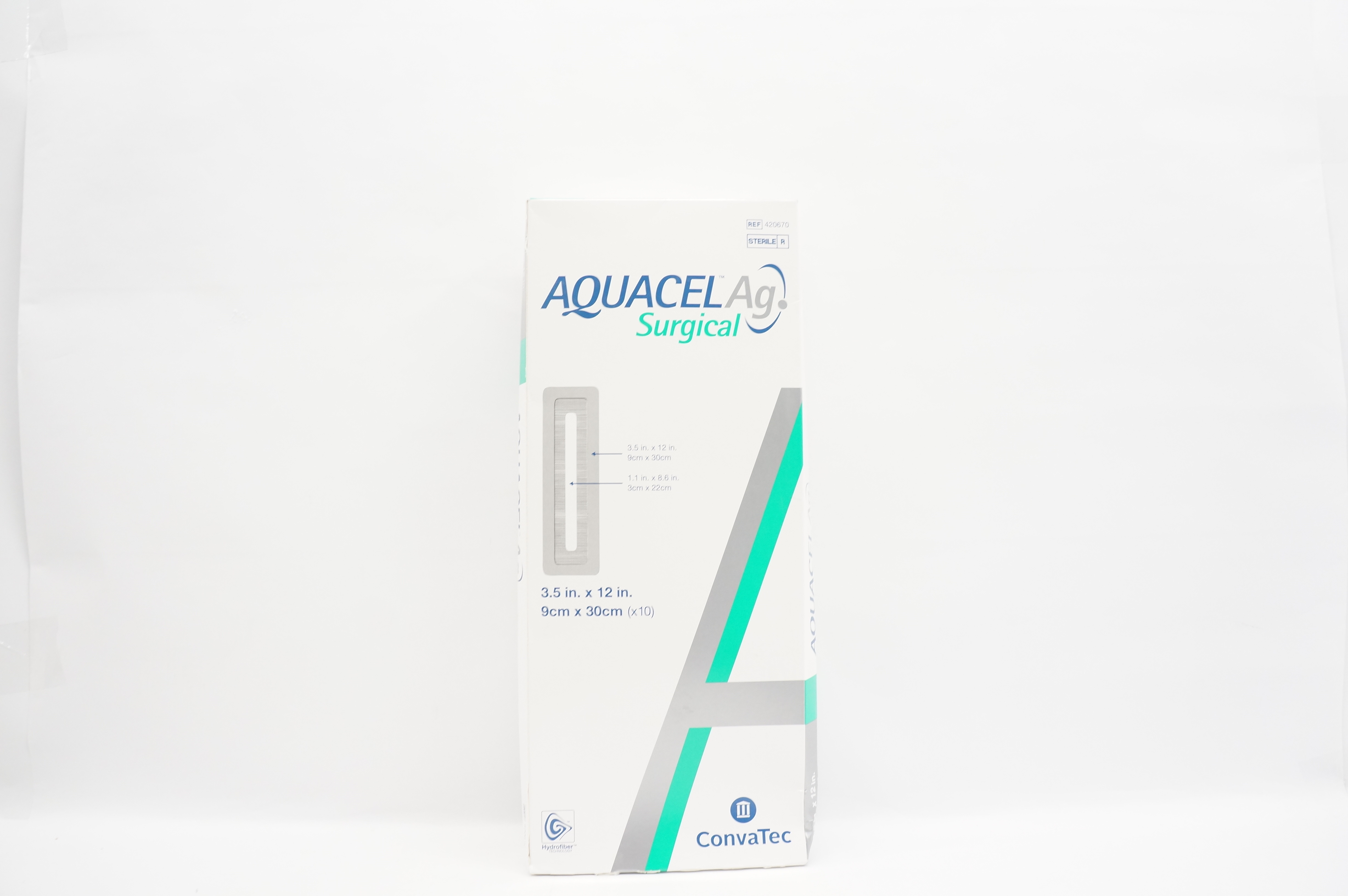 ConvaTec 420670 Hydrofiber AquacelAg Surgical Cover Dressing 3.5x12in -Box of 10