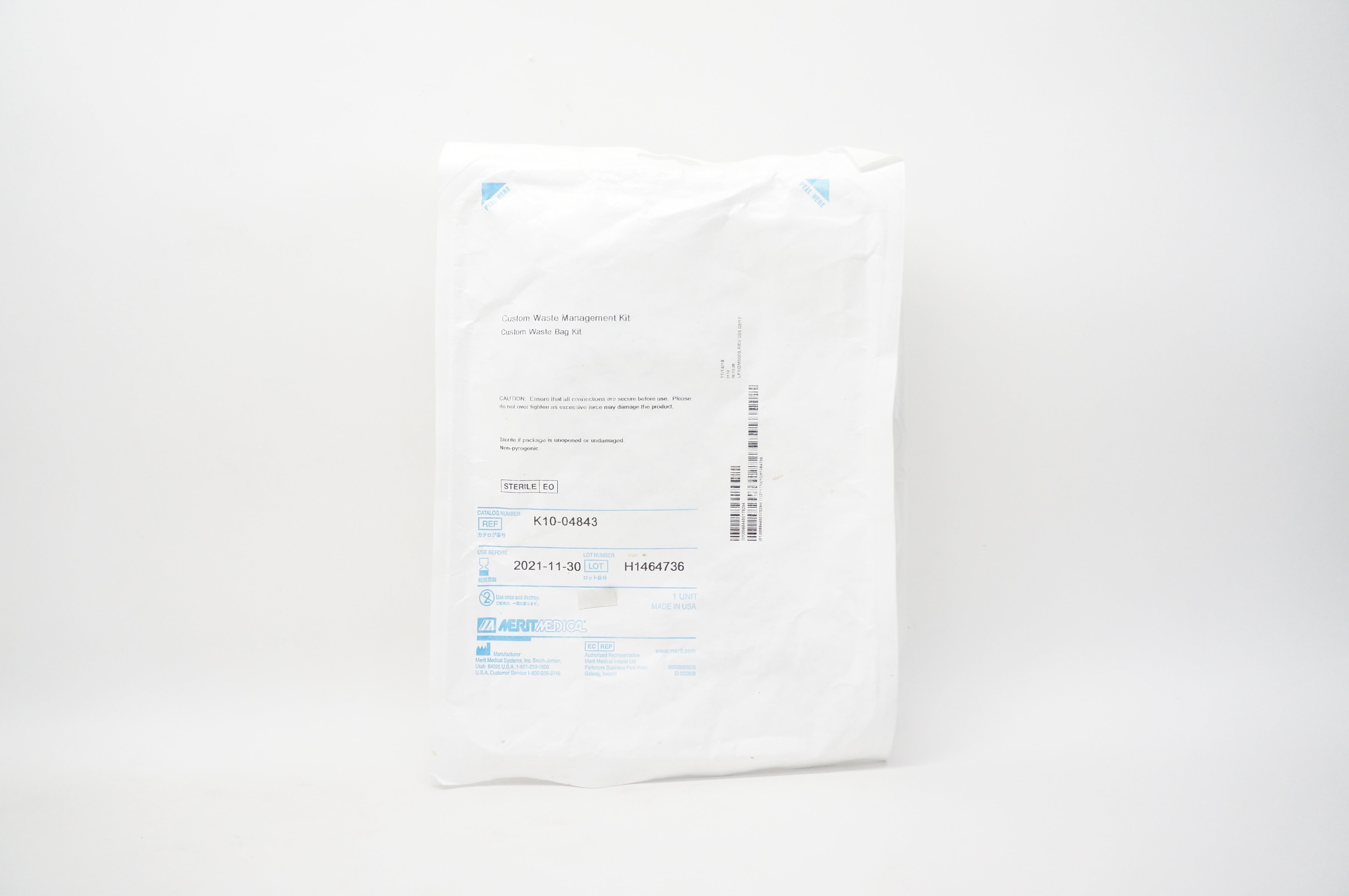 Merit Medical K10-04843 Custom Waste Management Kit Custom Waste Bag Kit