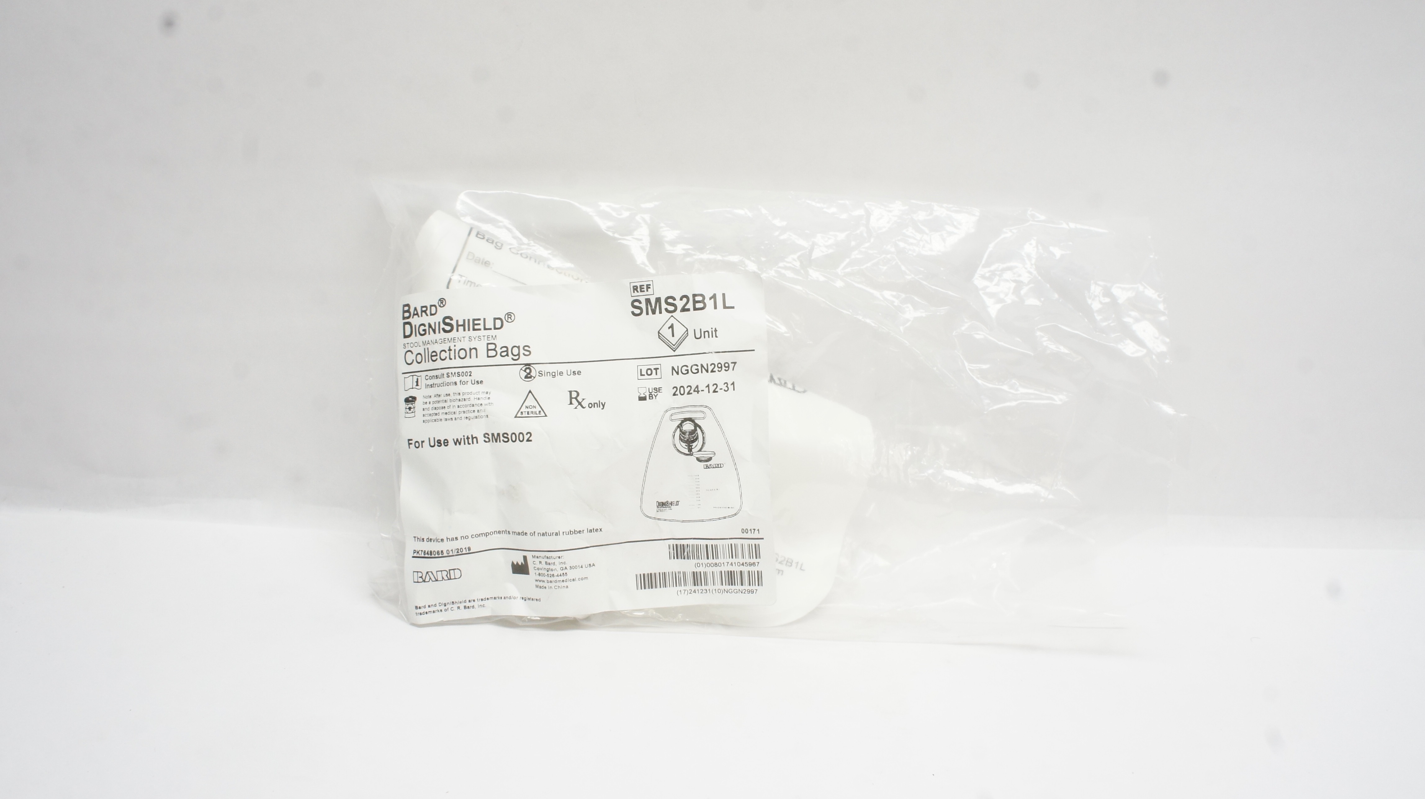 Bard SMS2B1L DigniShield Stool Management System Collection Bags
