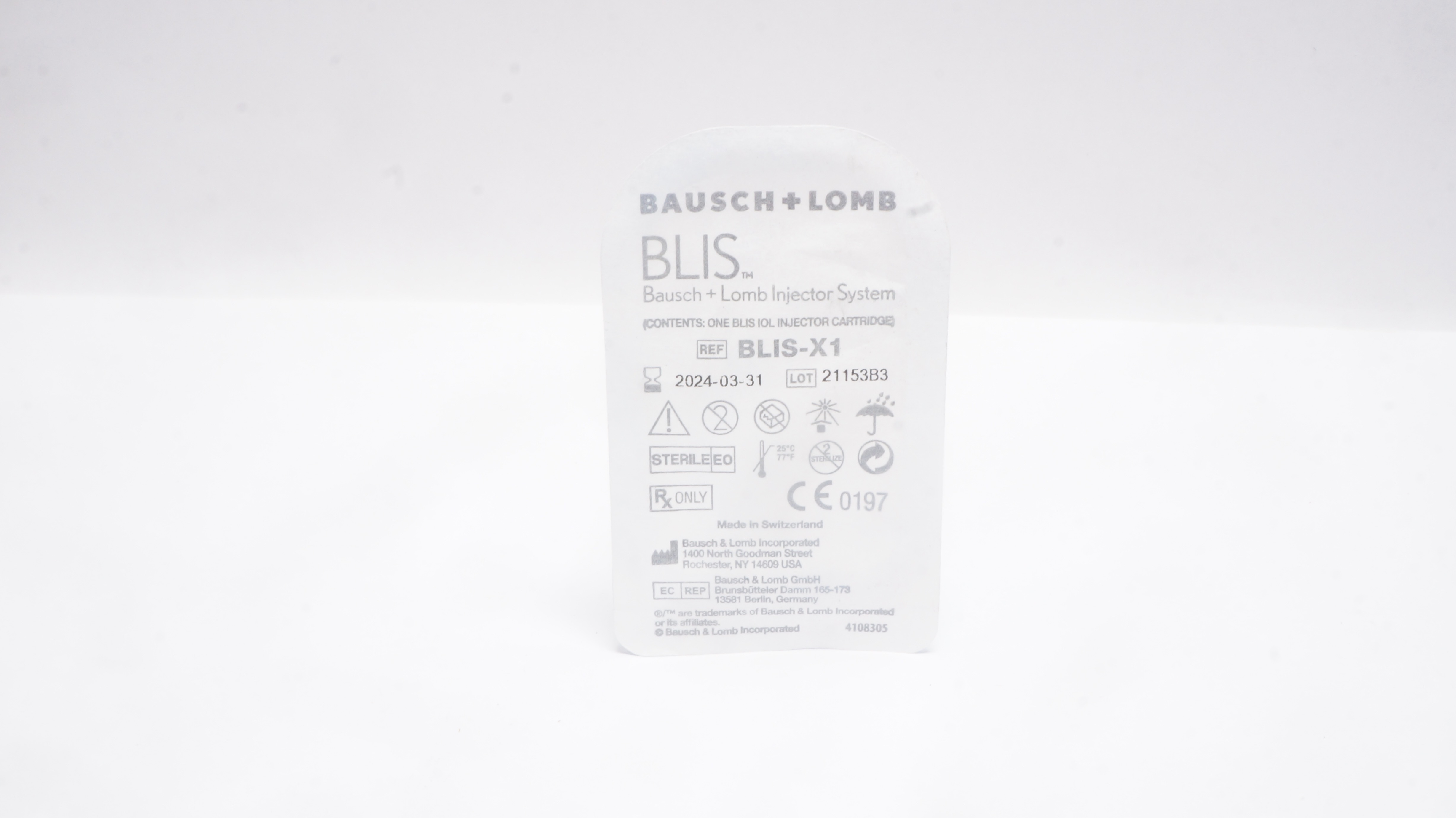 Bausch Lomb BLIS-X1 Cartridge for the Insertion of Intraocular Lenses
