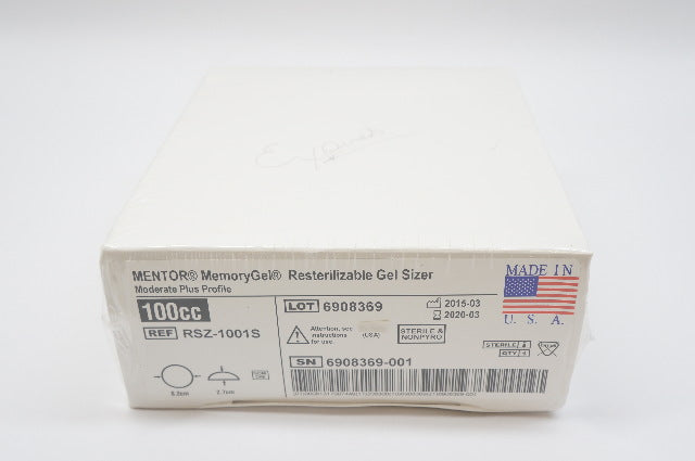 MENTOR RSZ-1001S MemoryGel Resterilizable Gel Sizer 100cc, 2.7cm x 8.2cm (x)