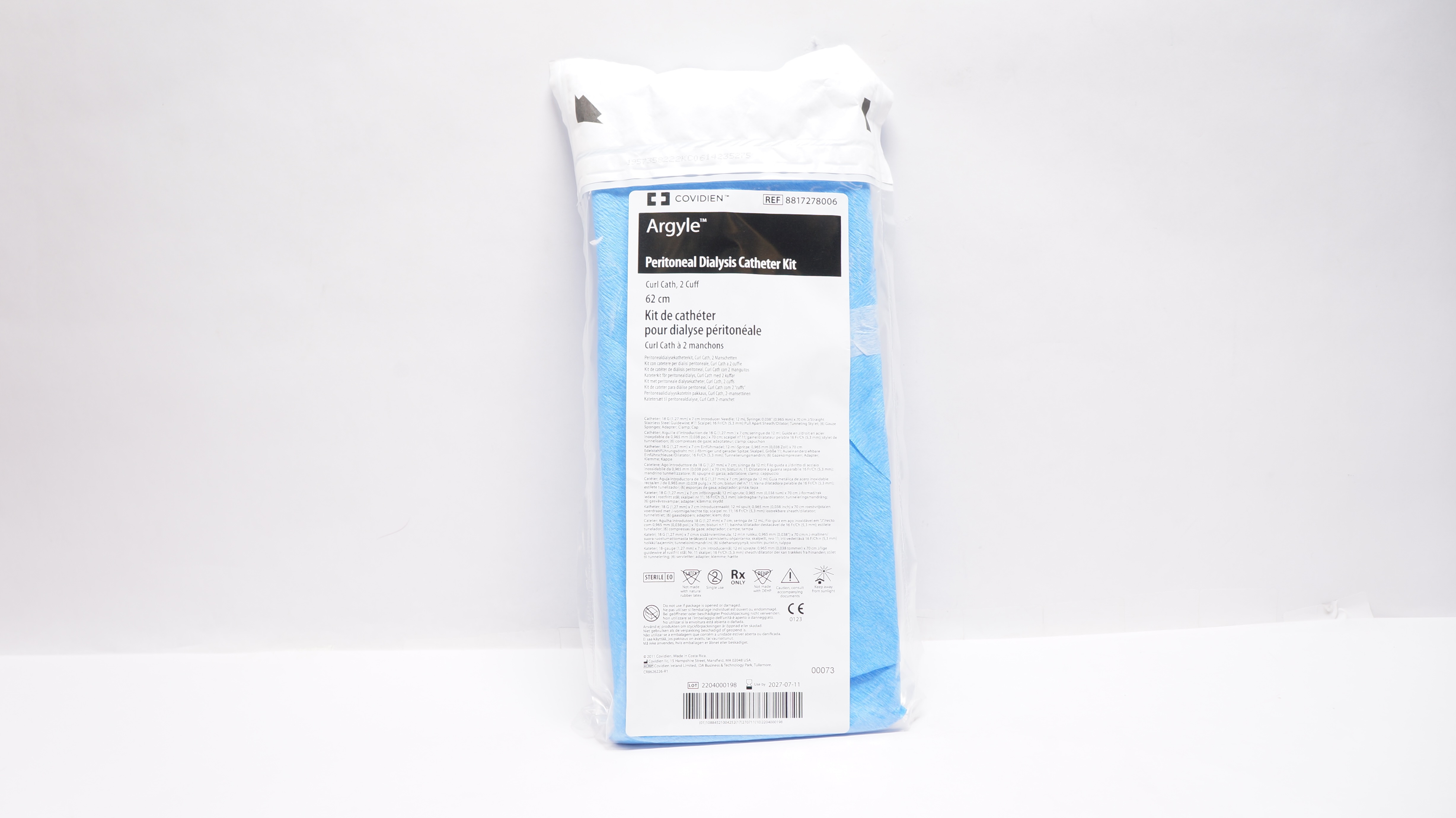 Covidien 8817278006 Argile Peritoneal Dialysis Cath. Kit 62cm