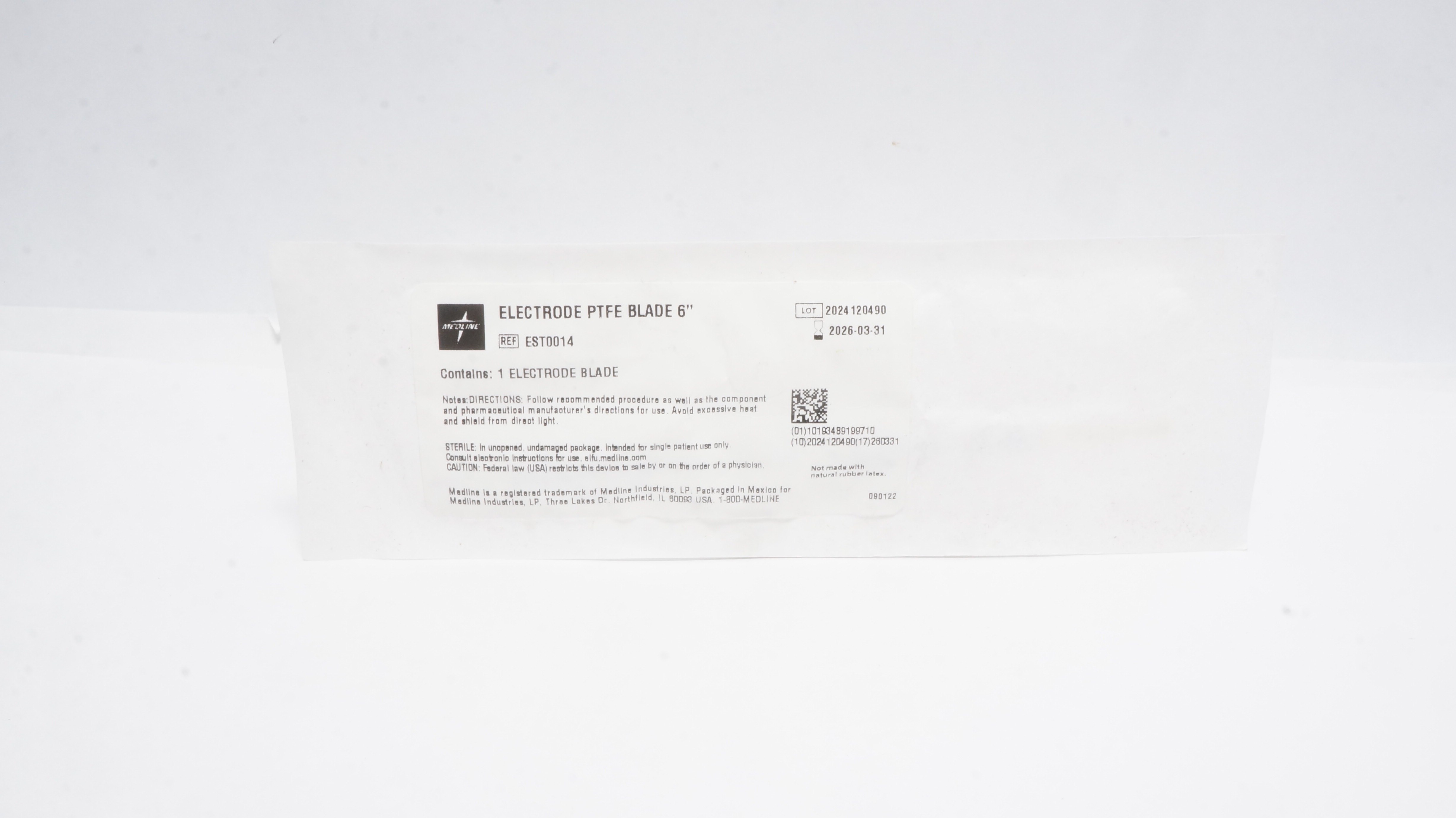 Medline EST0014 Electrode PTFE Blade 6In (x)