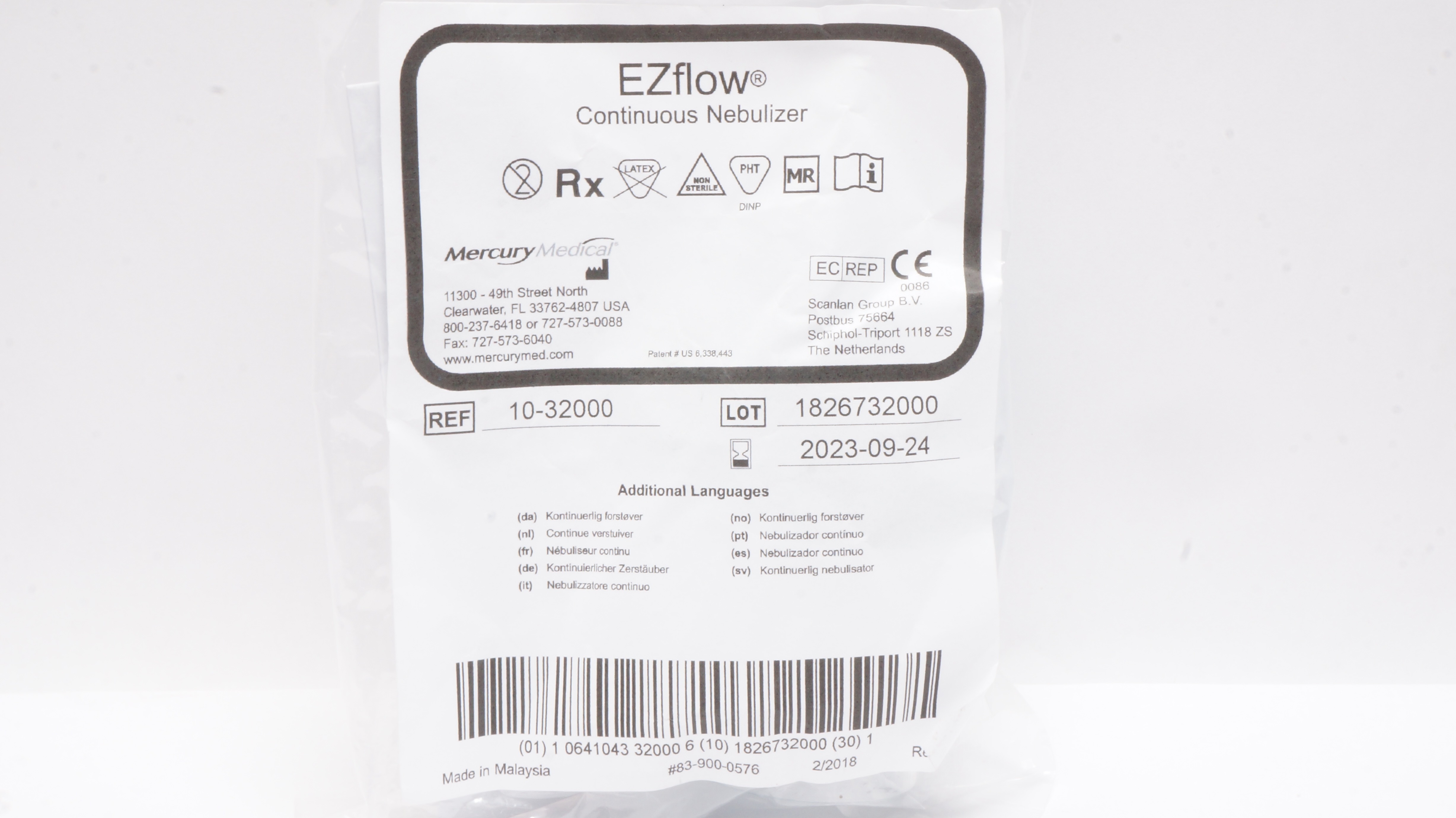 Mercury Medical 10-32000 EZflow Continuous Nebulizer