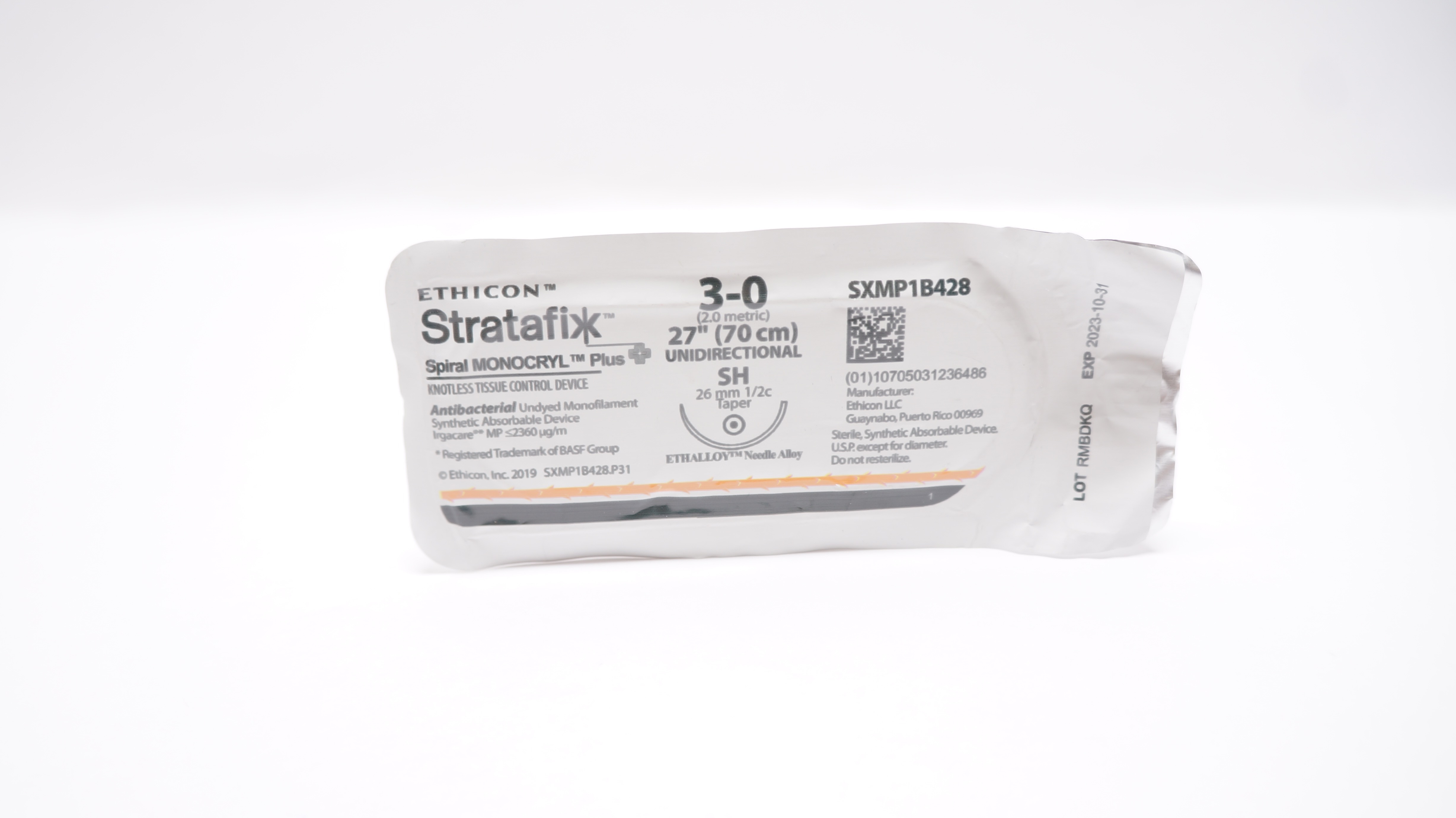 Ethicon SXMP1B428 3-0 Stratafix Monofilament, SH, 26mm 1/2c Taper, 27inch