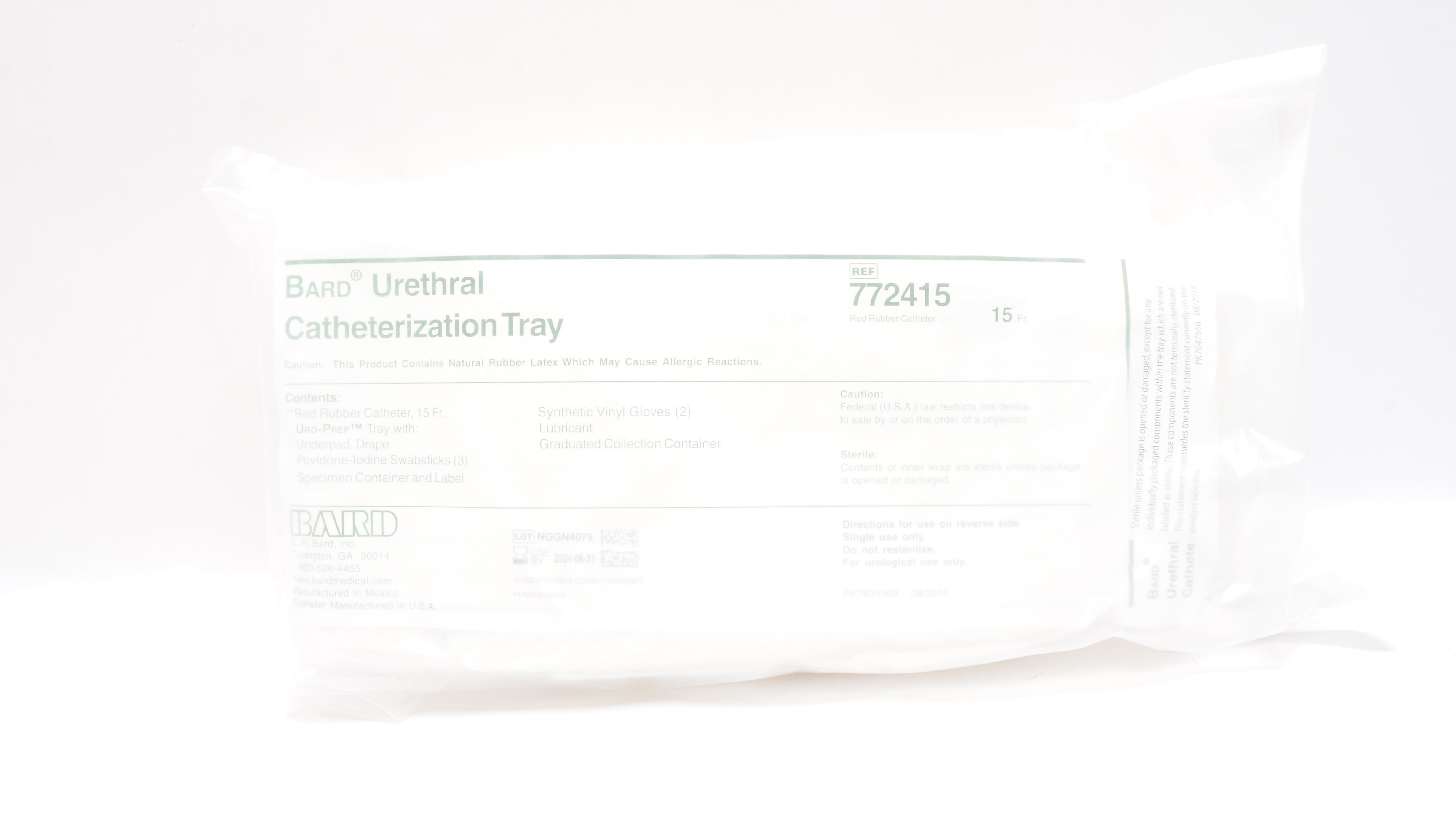 Bard 772415 Urethral Catheterization Tray 15Fr