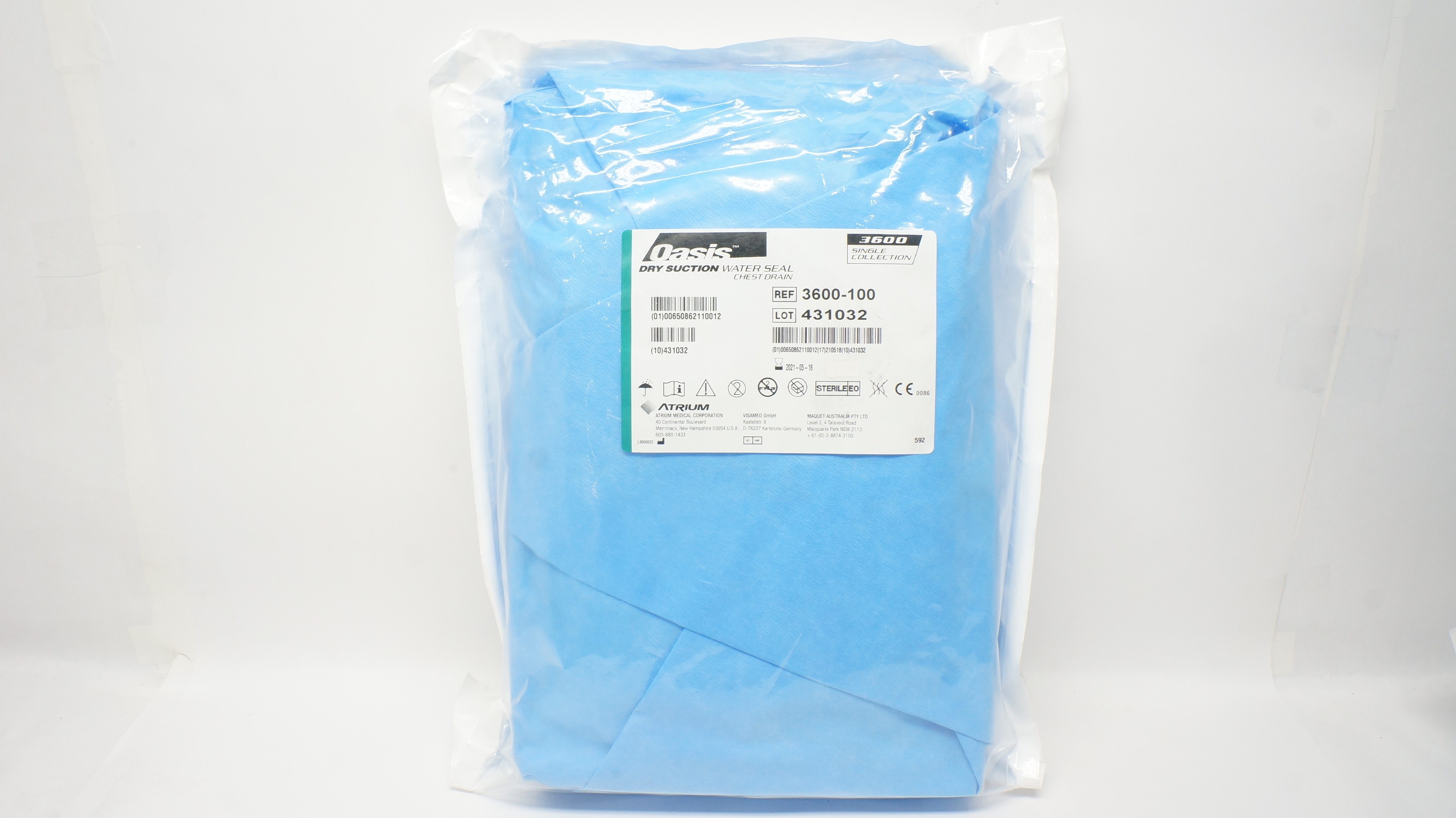 Atrium 4000-100N Express 4000 Single Collection Dry Seal Chest Drain (x)