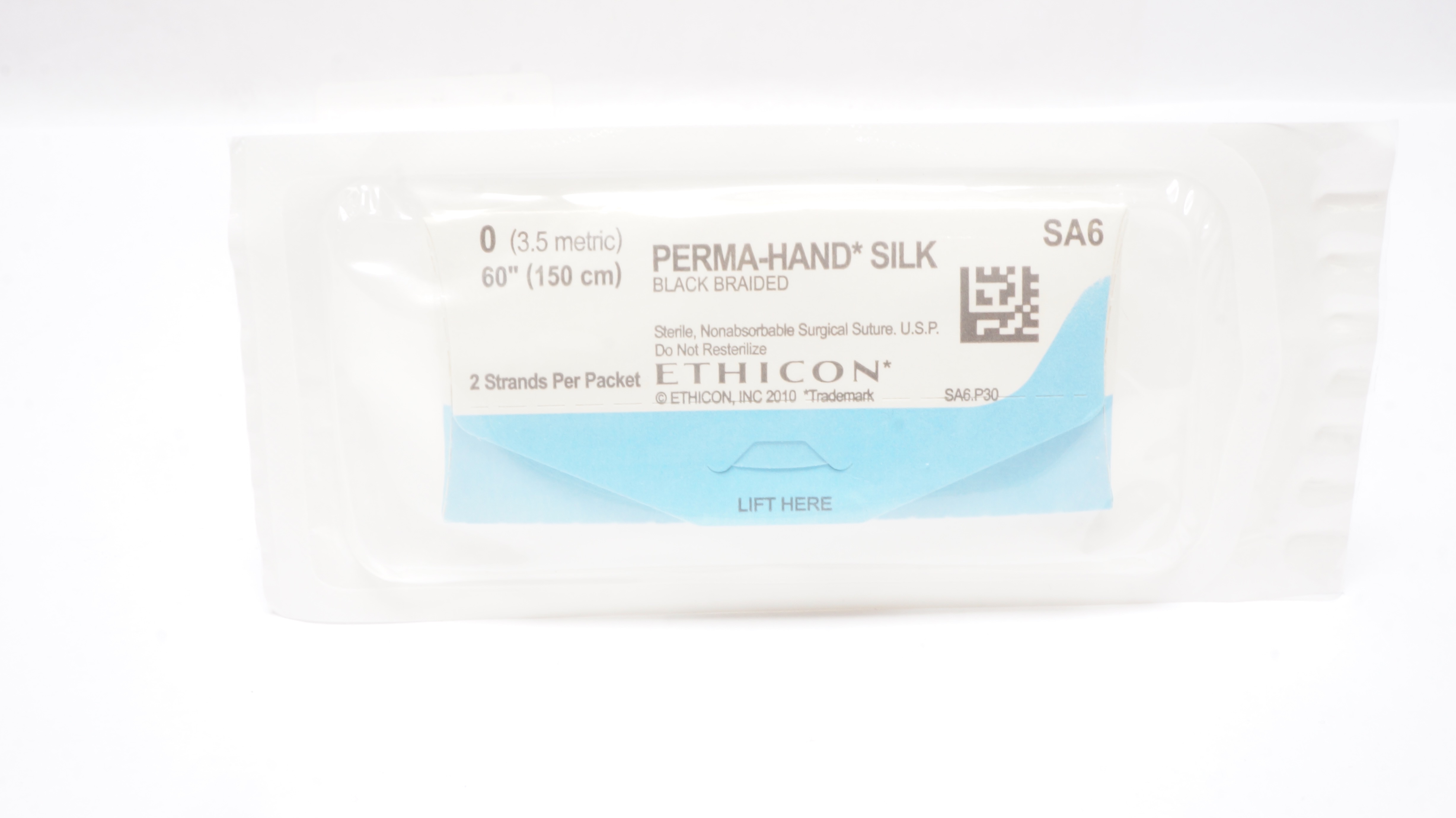 Ethicon SA6 0 PERMA-HAND SILK Stre Black Braided, 60inch