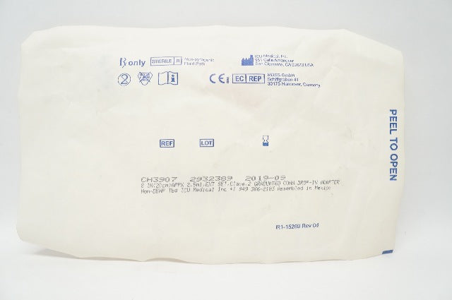 ICU Medical CH3907 Extension Set 8 inch,Clave, 2 Grad. Conn., Drop In Adapter(x)