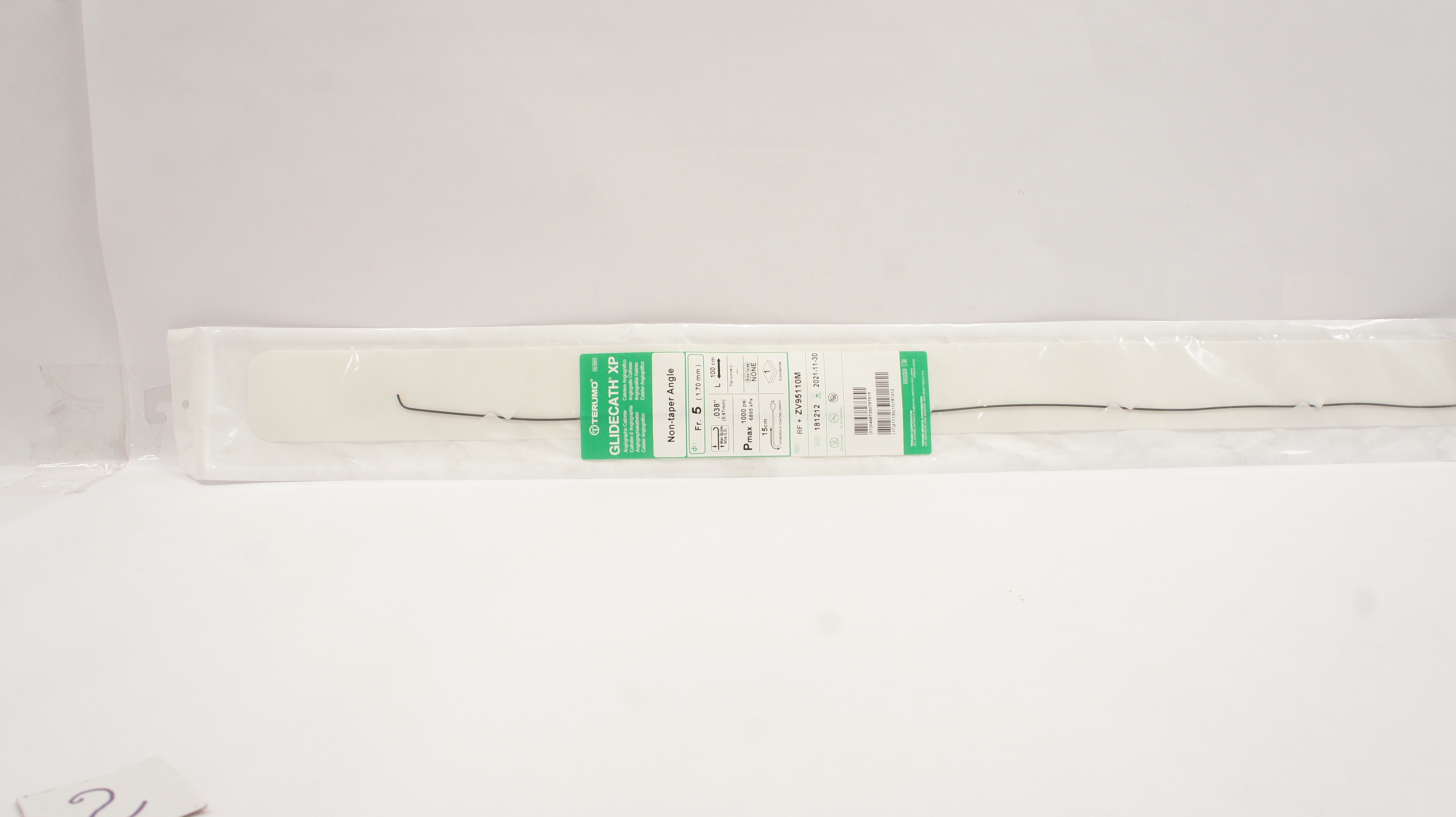 Terumo ZV95110M Glidecath XP Angiographic Cath. Non-taper Angle 5Fr.(x)