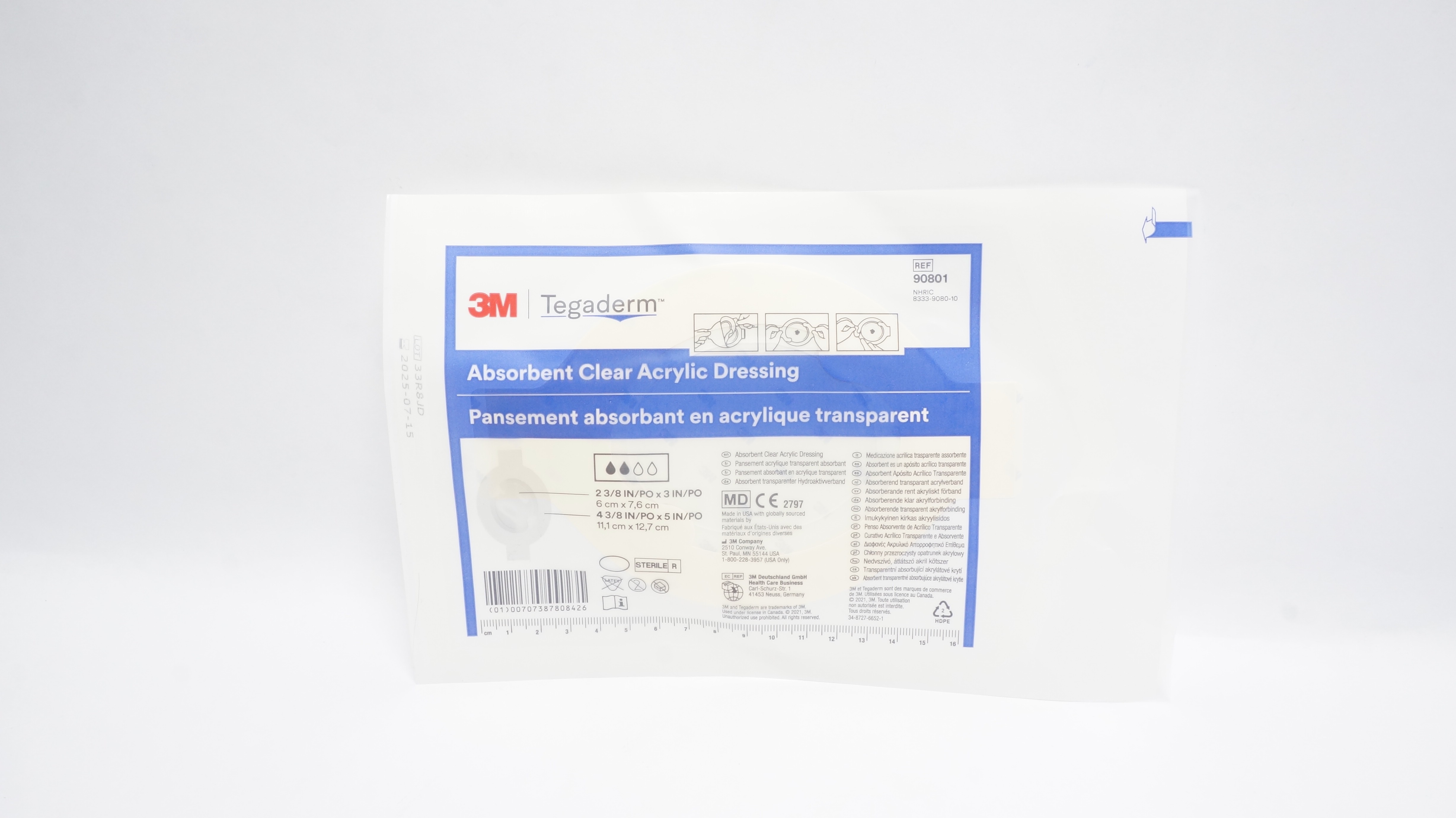 3M 90801 Tegaderm Absorbent Clear Acrylic Dressing 6cm x 7.6cm, 11.1cmx12.7cm(x)