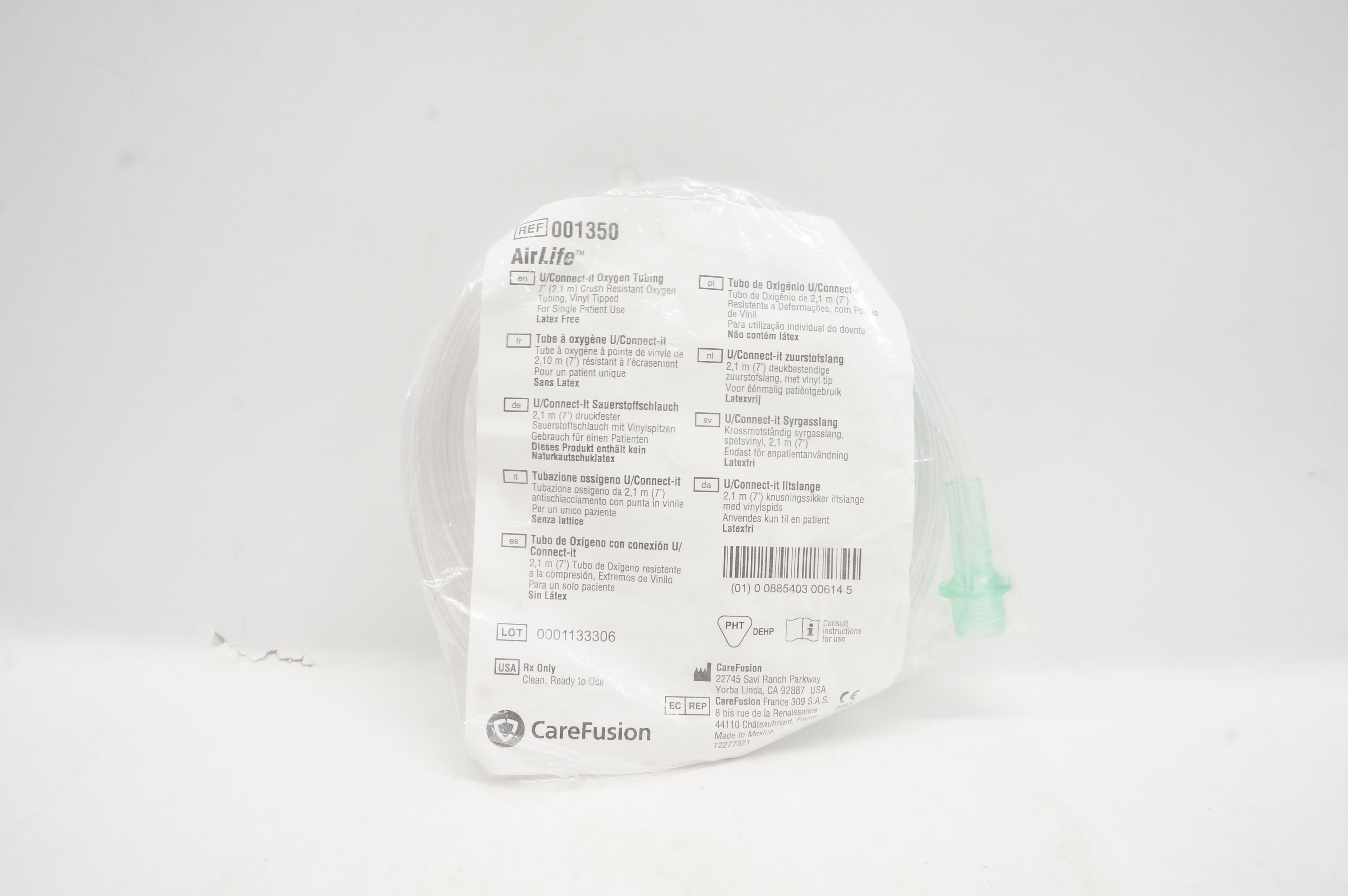 Vyaire 001350 Airlife U/Connect-it Oxygen Tubing 7 feet