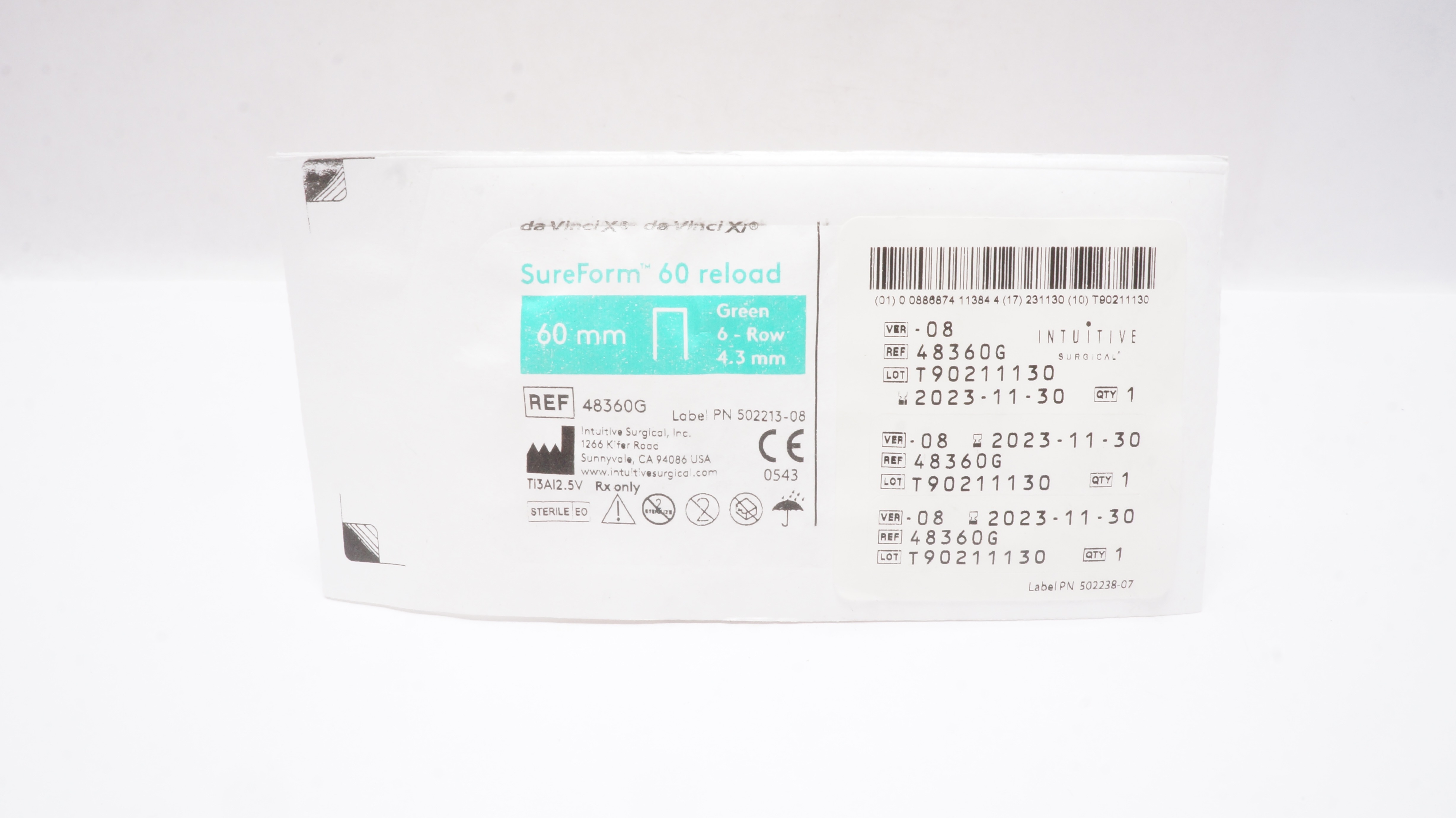Intuitive 48360G da Vinci X Xi SureForm Stapler 60mm Reload 6-Row 4.3mm (x)