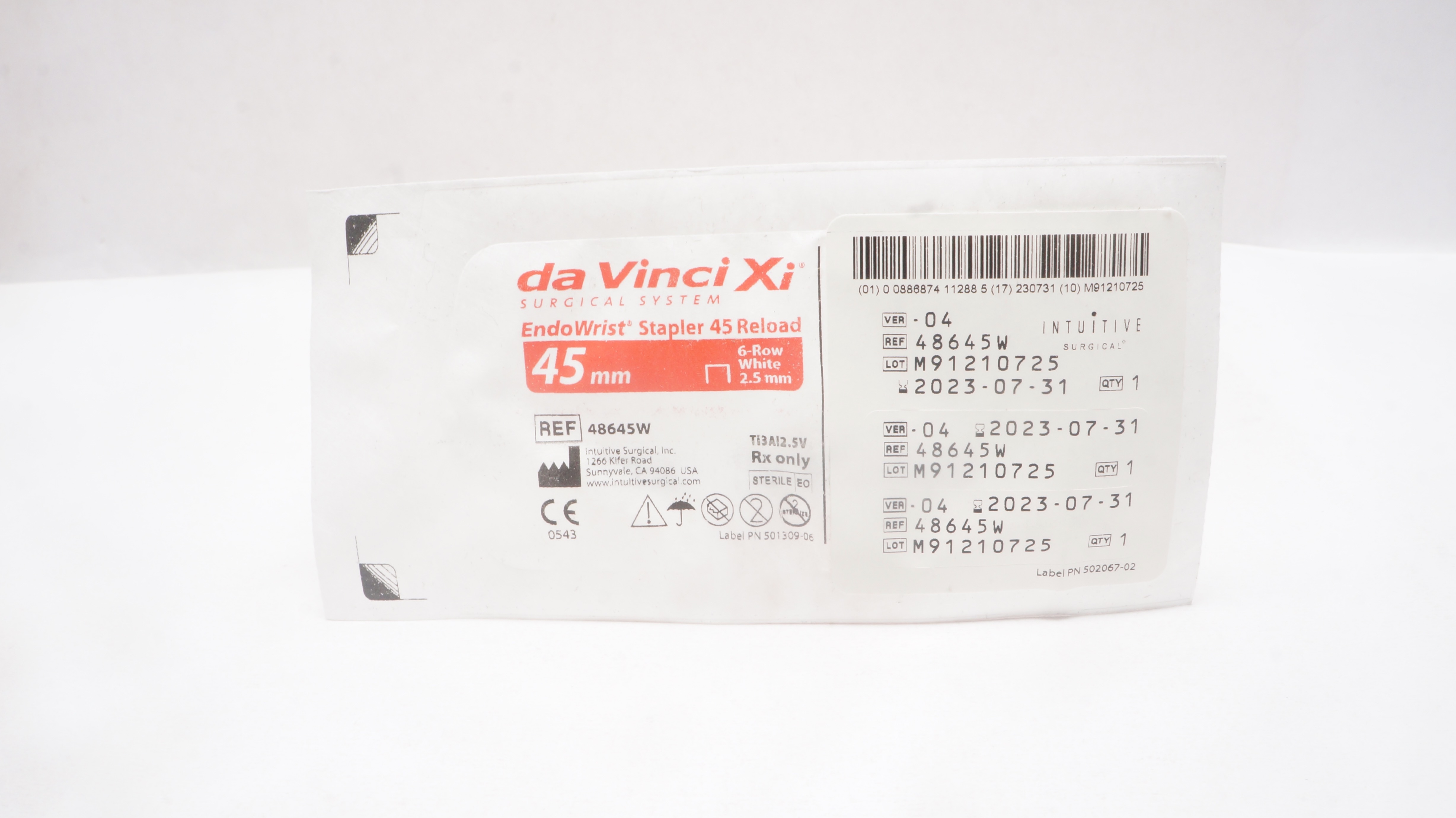 Intuitive 48645W DaVinci Xi EndoWrist Stapler 45 Reload 2.5mm x 45mm White (x)