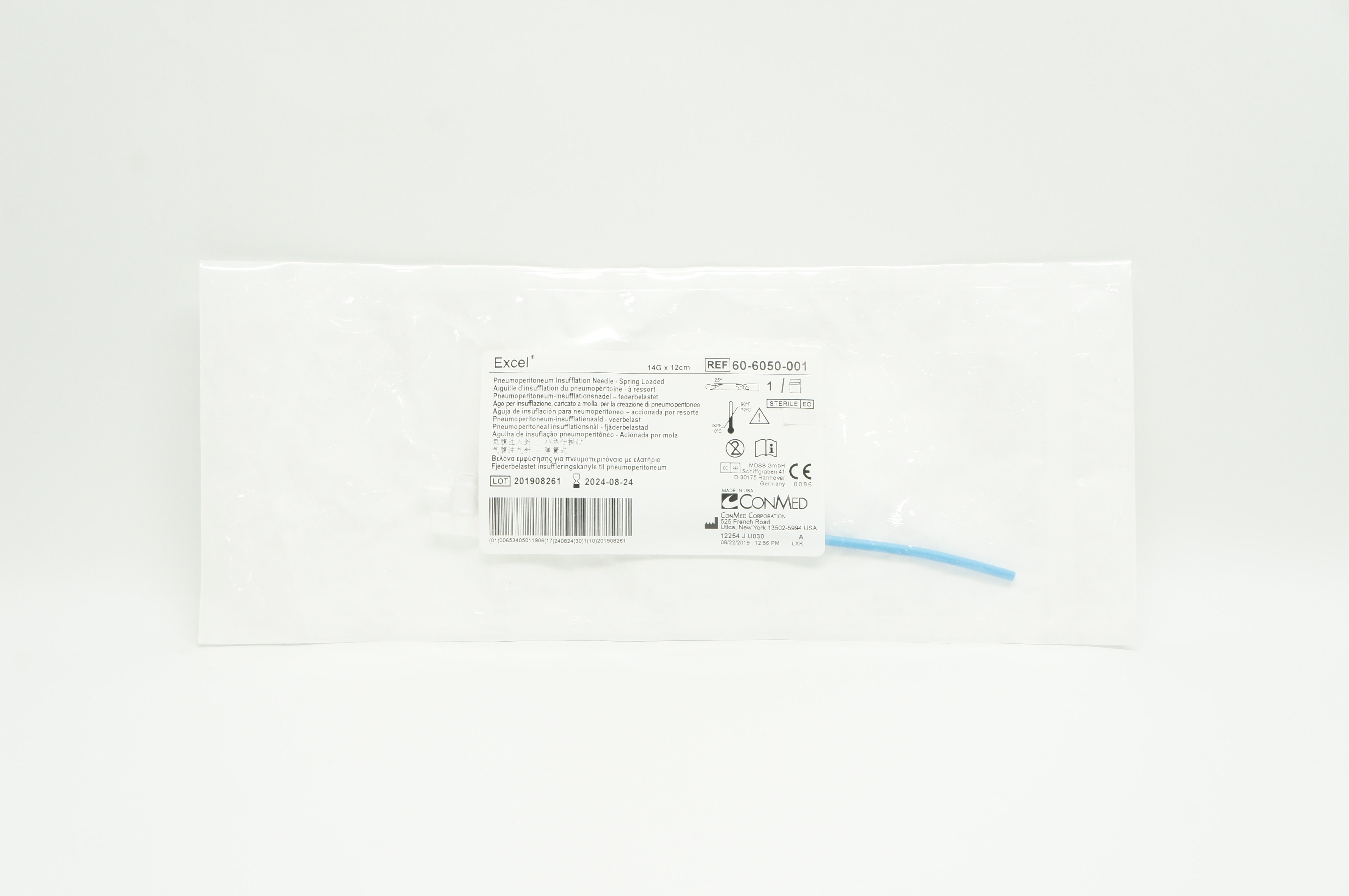 Conmed 60-6050-001 Excel Pneumoperitoneum Insufflation Ndle 14G x 12cm