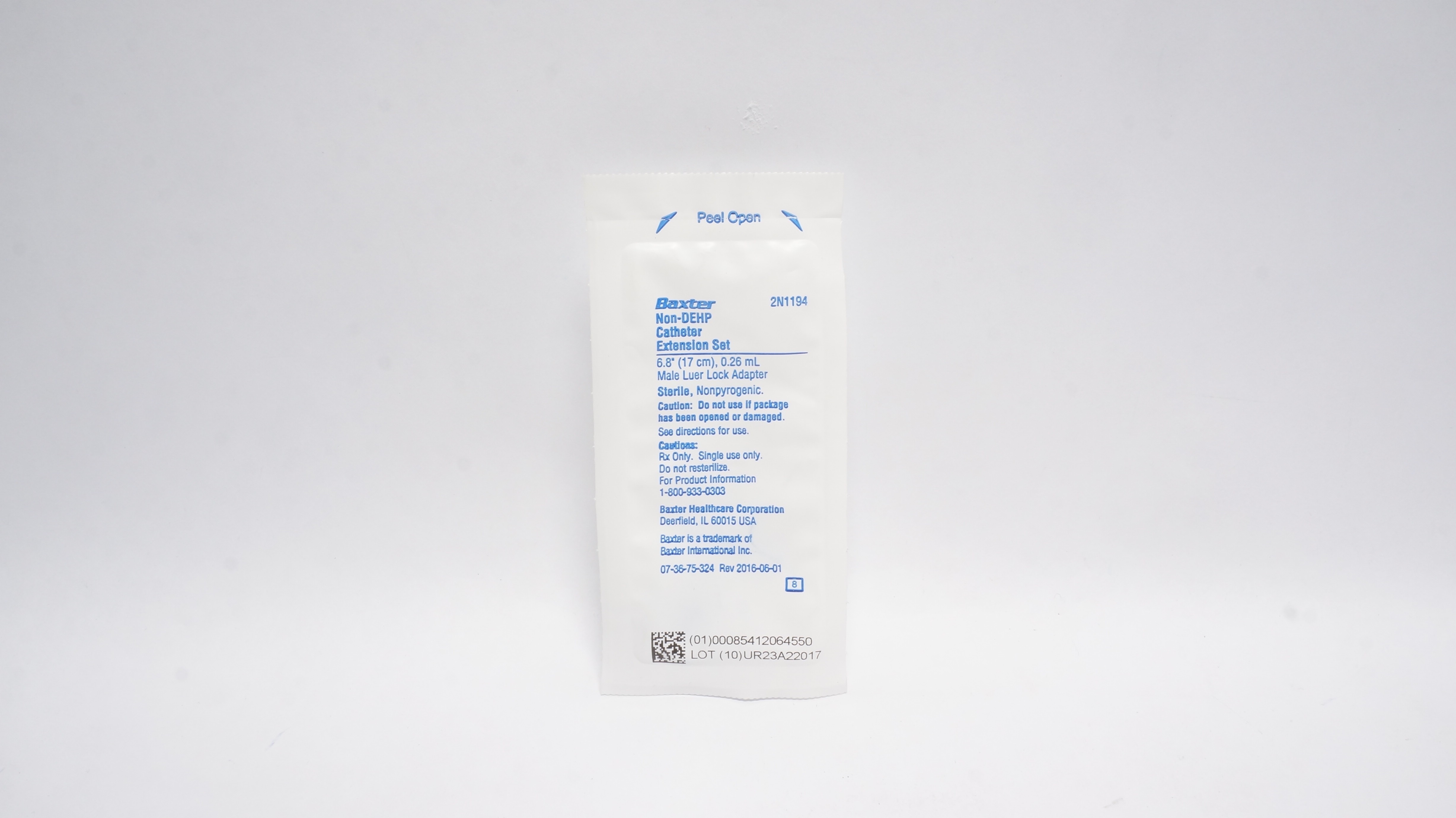 Baxter 2N1194 Non-DEHP Cath. Extension Set 6.8 inch x 0.26mL