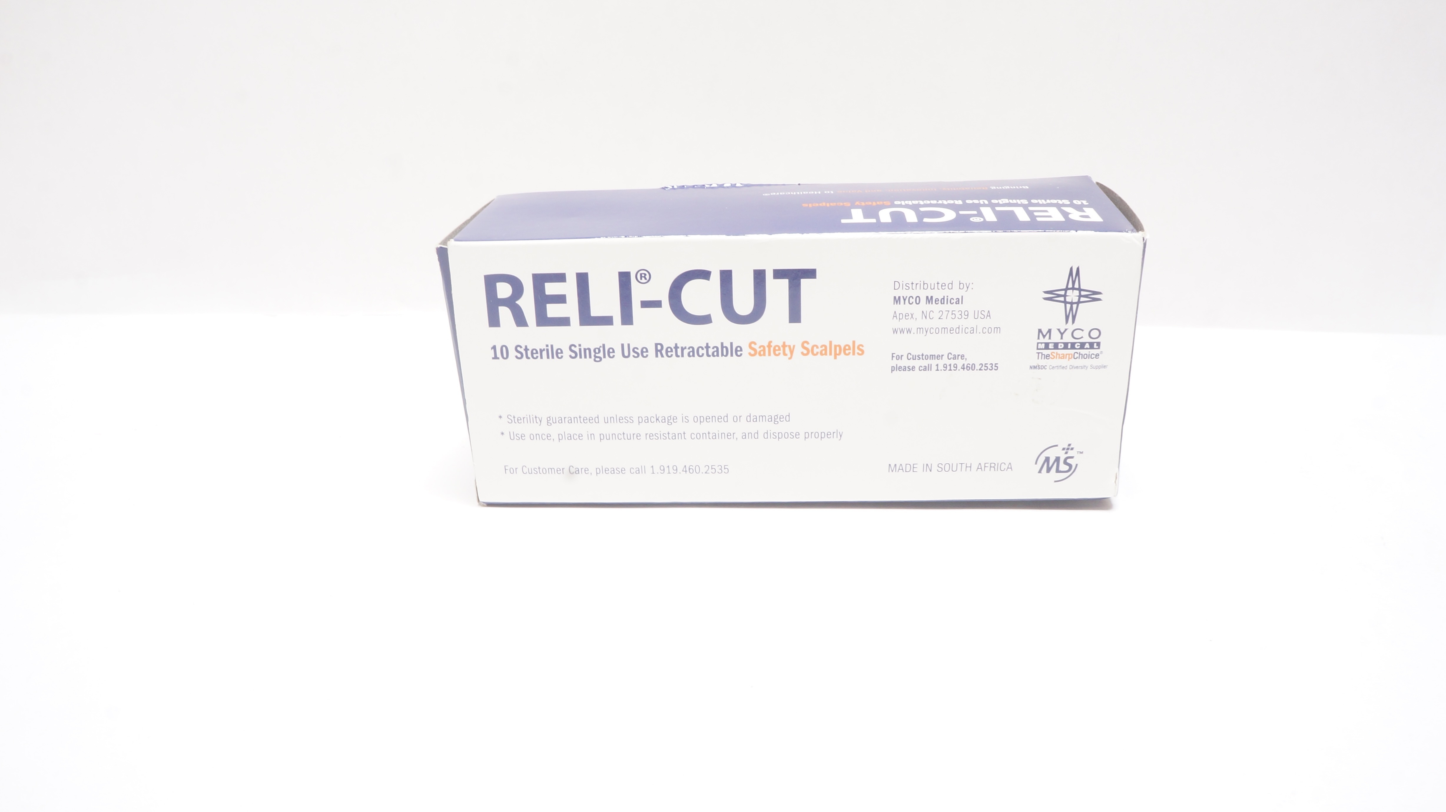 MYCO Medical 6008TR-10 Reli-Cut Retractable Safety Scalpel #10 - Box of 10