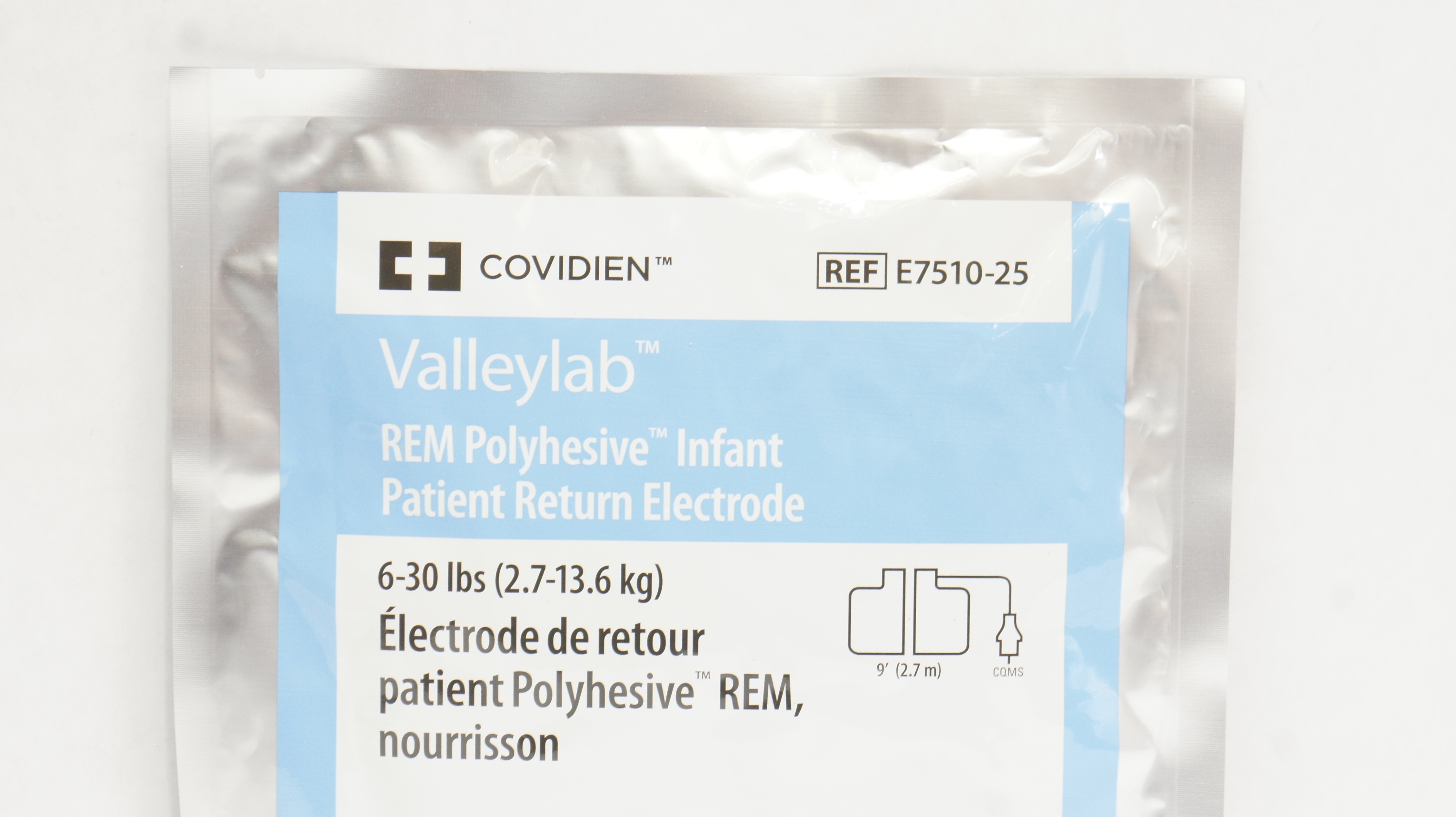 Covidien E7510-25 Valleylab REM Polyhesive Infant Return Electrode 6-30lbs (x)