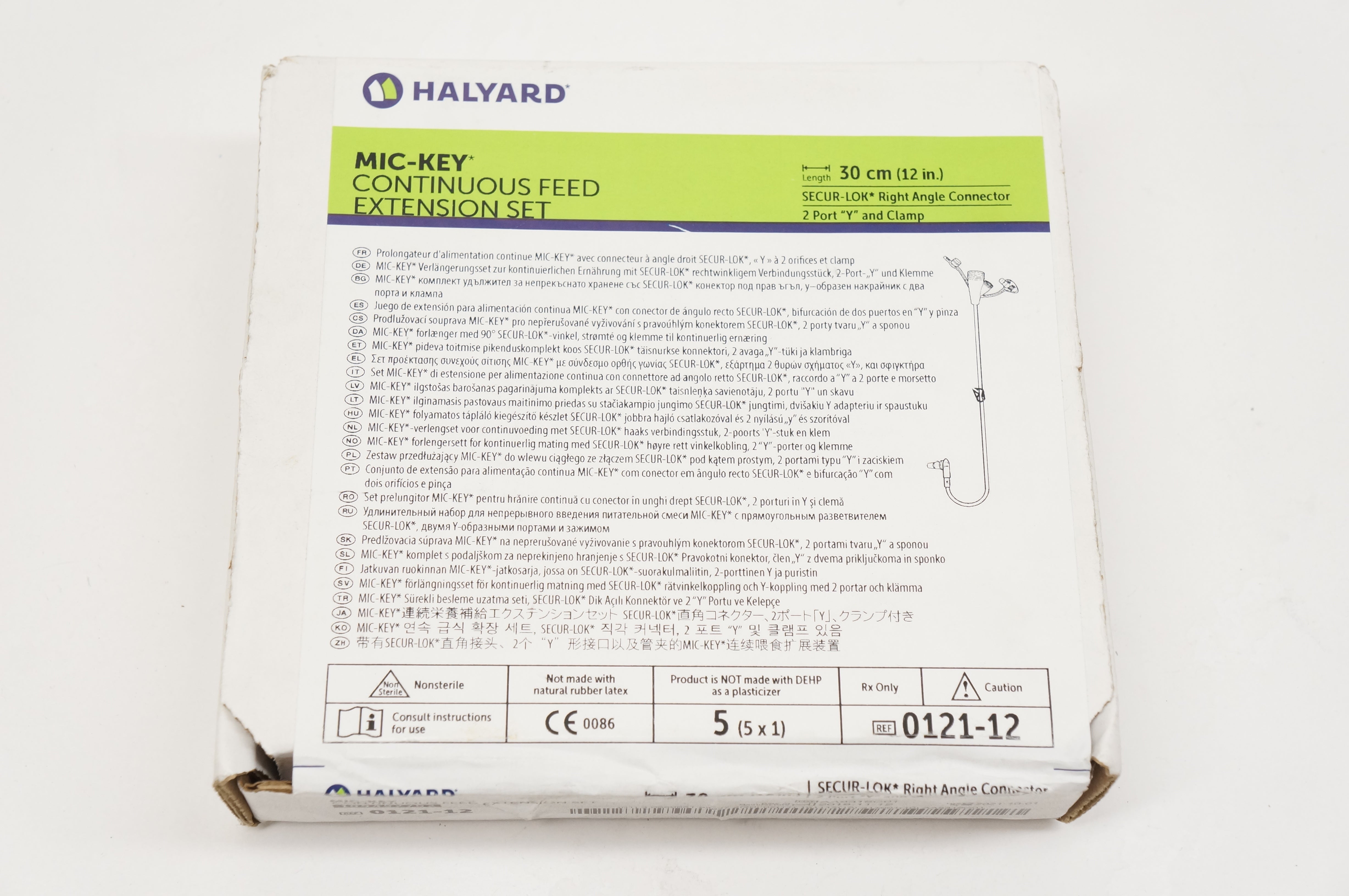 Halyard 0121-12 MIC-KEY Continuous Feed Extension Set 12inch