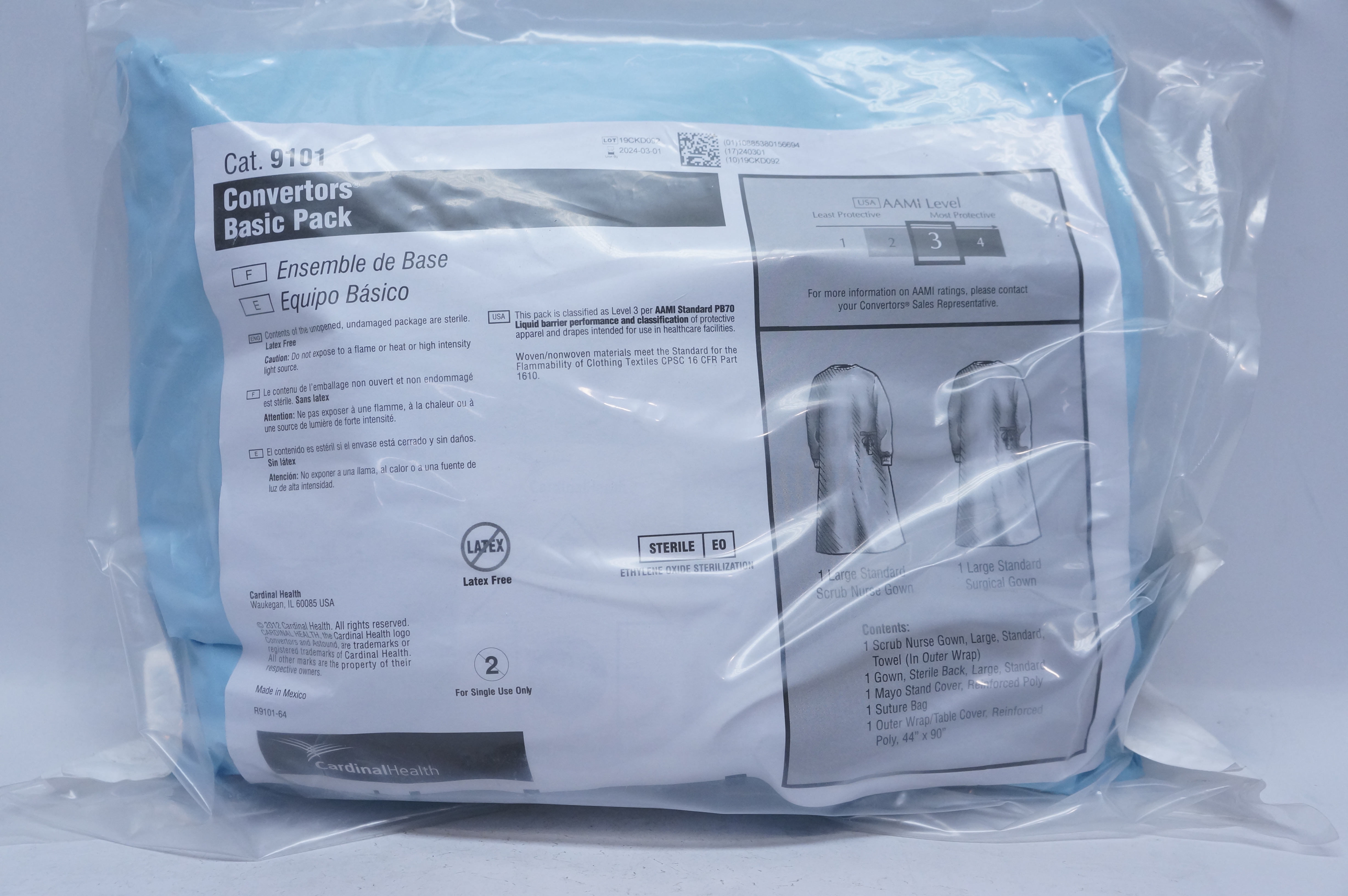 Cardinal Health 9101 Convertors Basic Pack AAMI Level 3