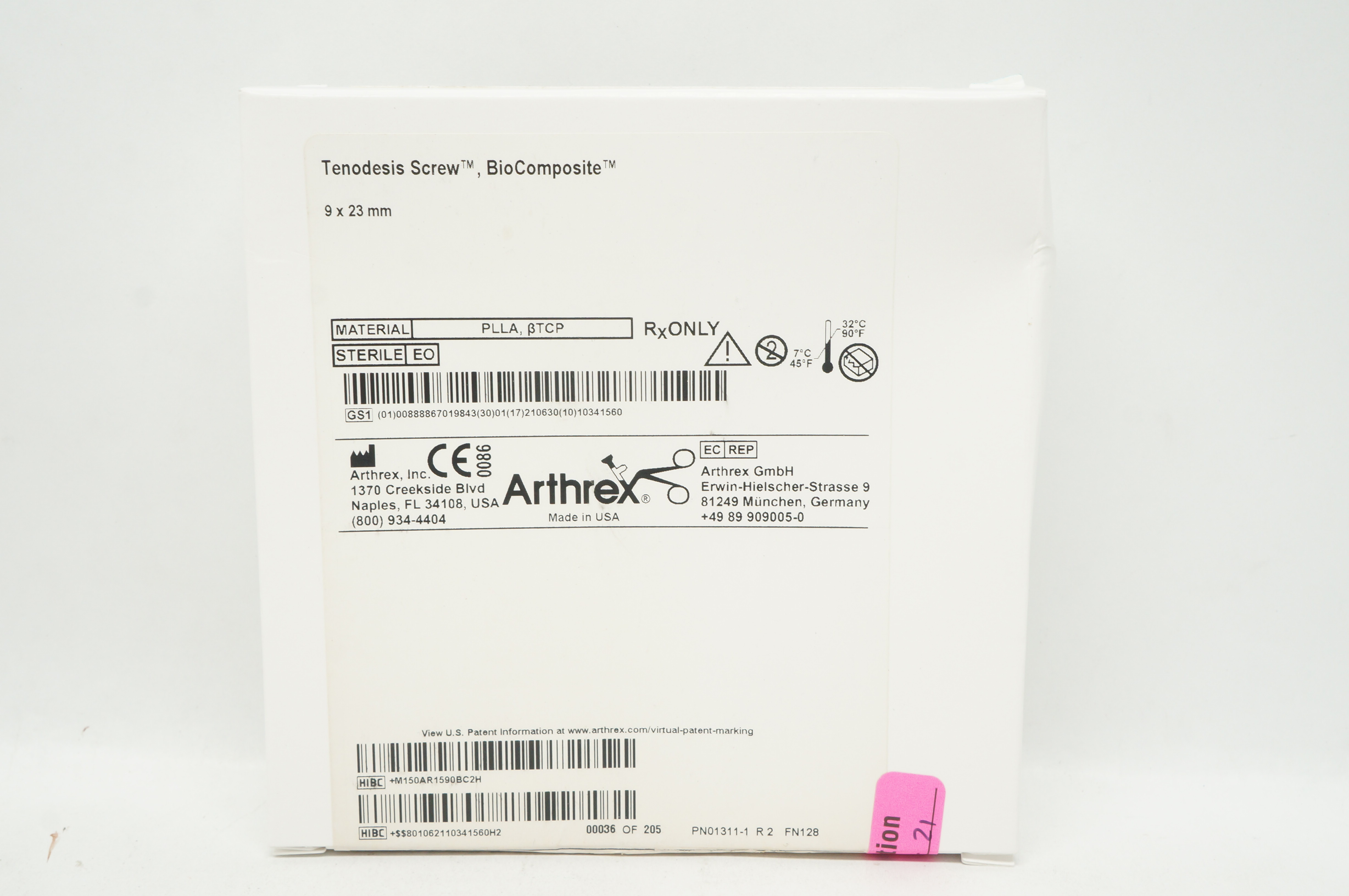Arthrex AR-1590BC Tenodesis Screw BioComposite 9mm x 23mm (x)