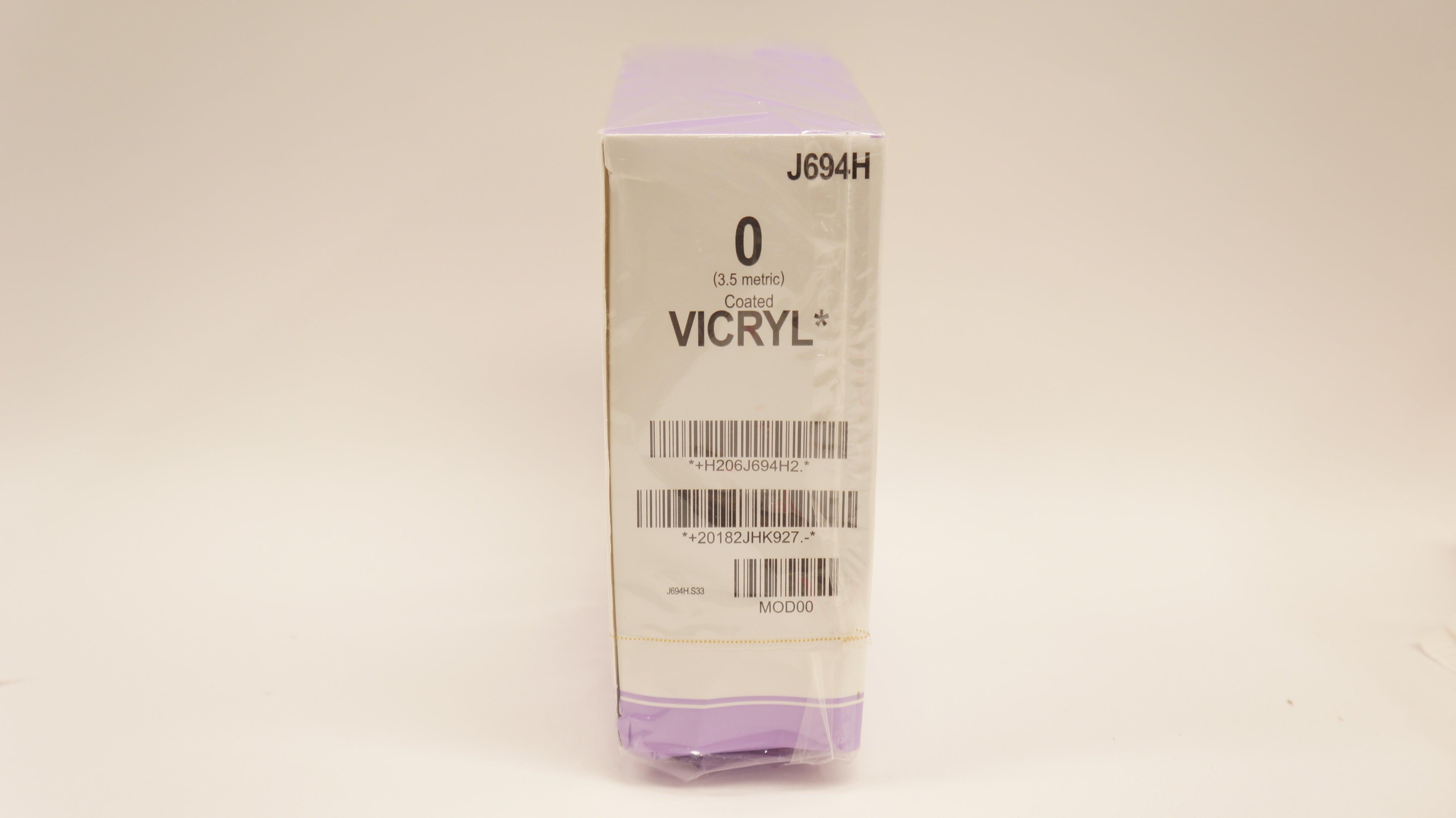 Ethicon J694H 0 Vicryl Stre Coated OS-4 22mm 1/2c Reverse Cutting, 27inch (x)