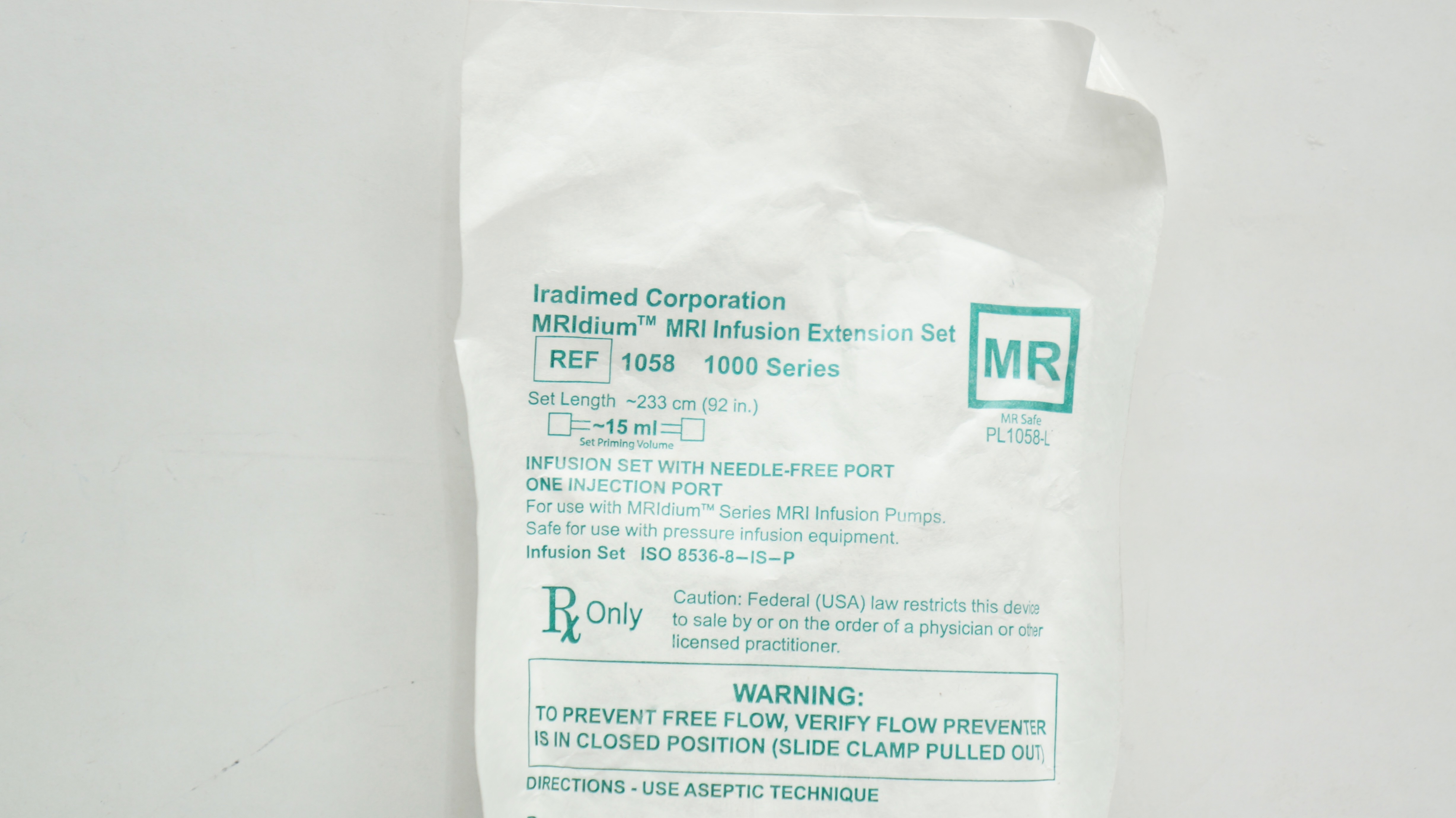 Iradimed 1058 MRidium MRI Infusion Extension Set, 1000 Series, 92inch x 15mL