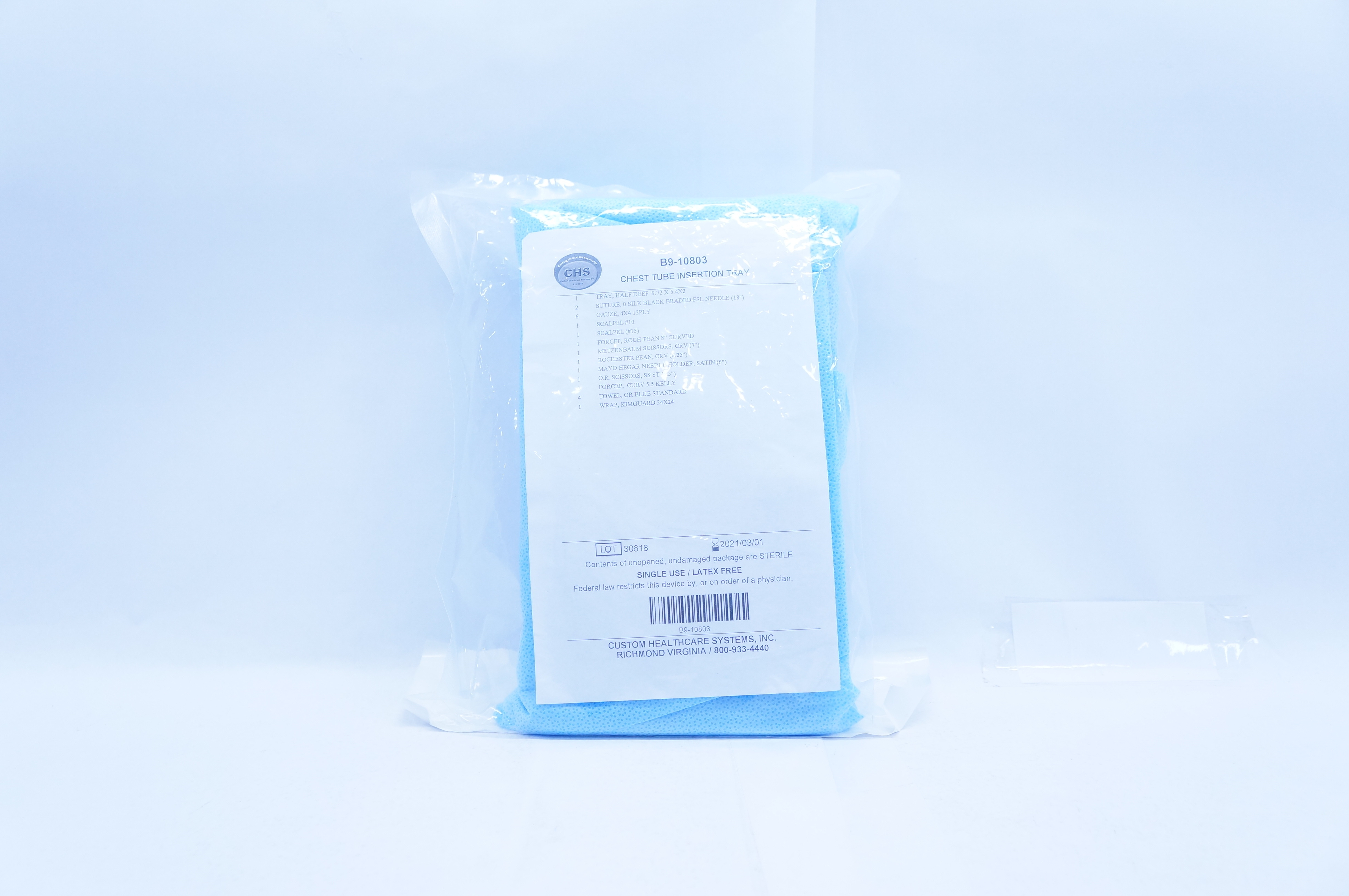CHS B9-10803 Chest Tube Insertion Tray
