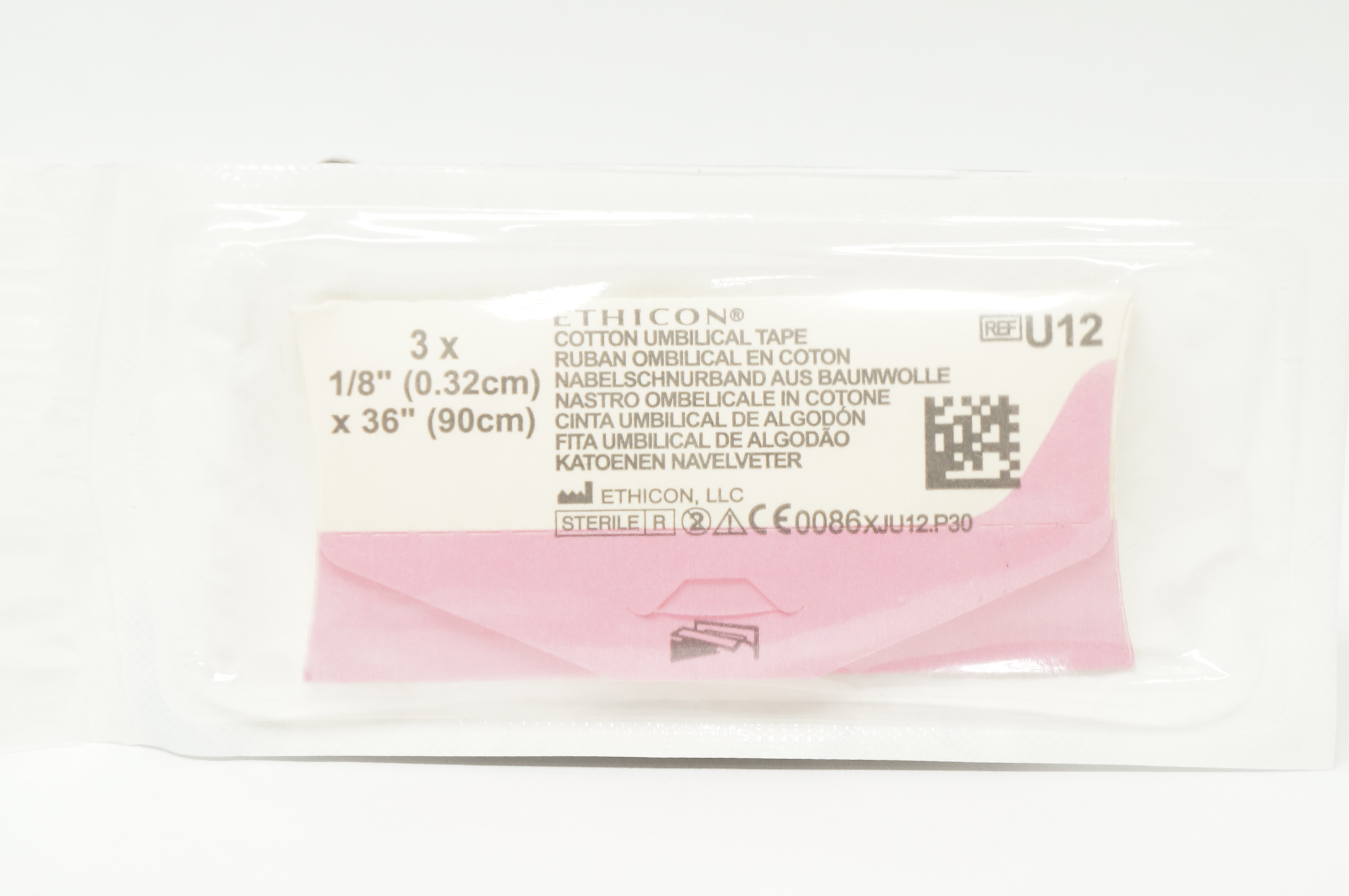 Ethicon U12 Cotton Umbilical Tape 1/8inch x 36inch