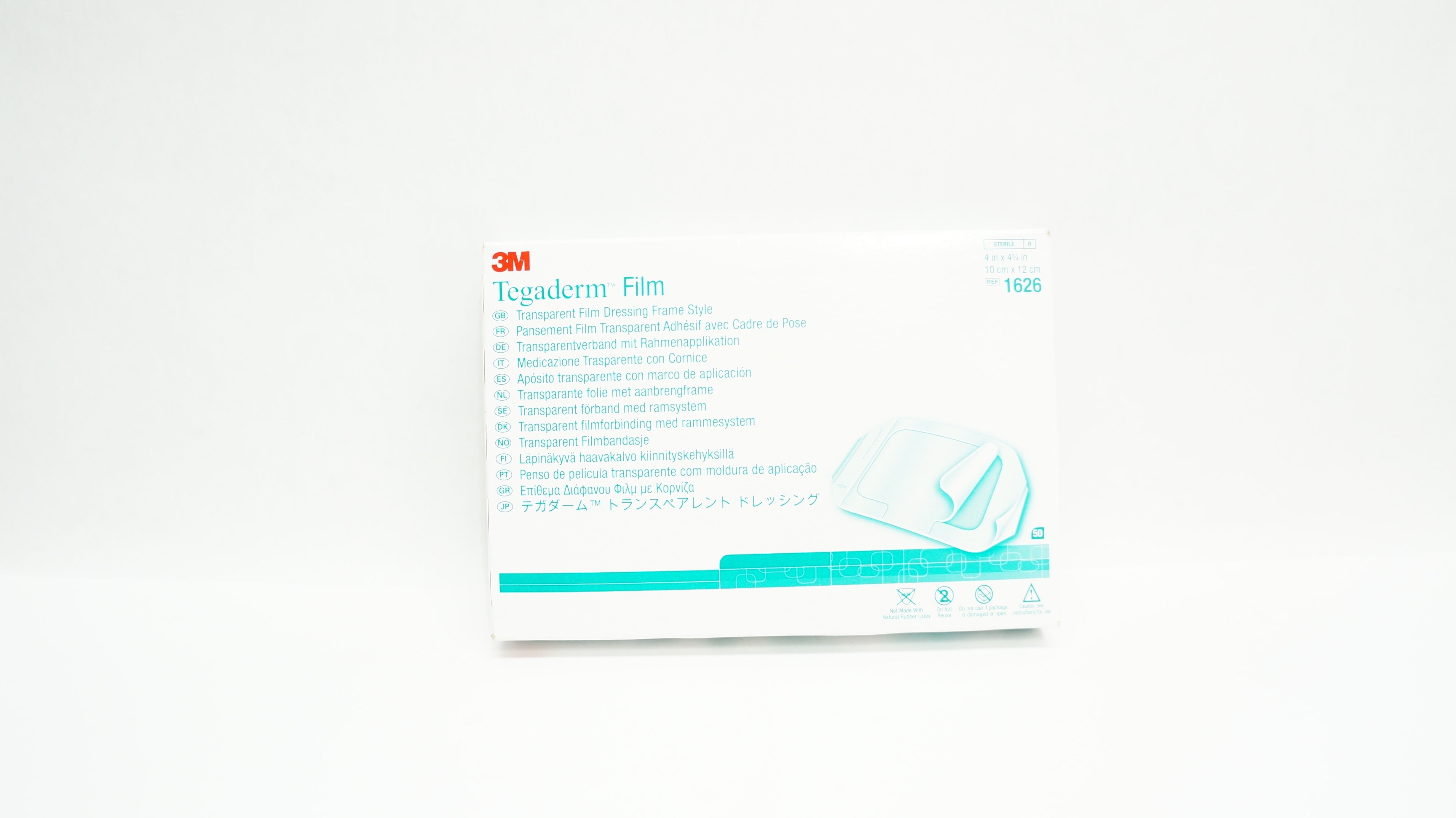 3M 1626 Tegaderm Transparent Film Dressing Frame Style 4 x 4-3/4inch - Box of 50
