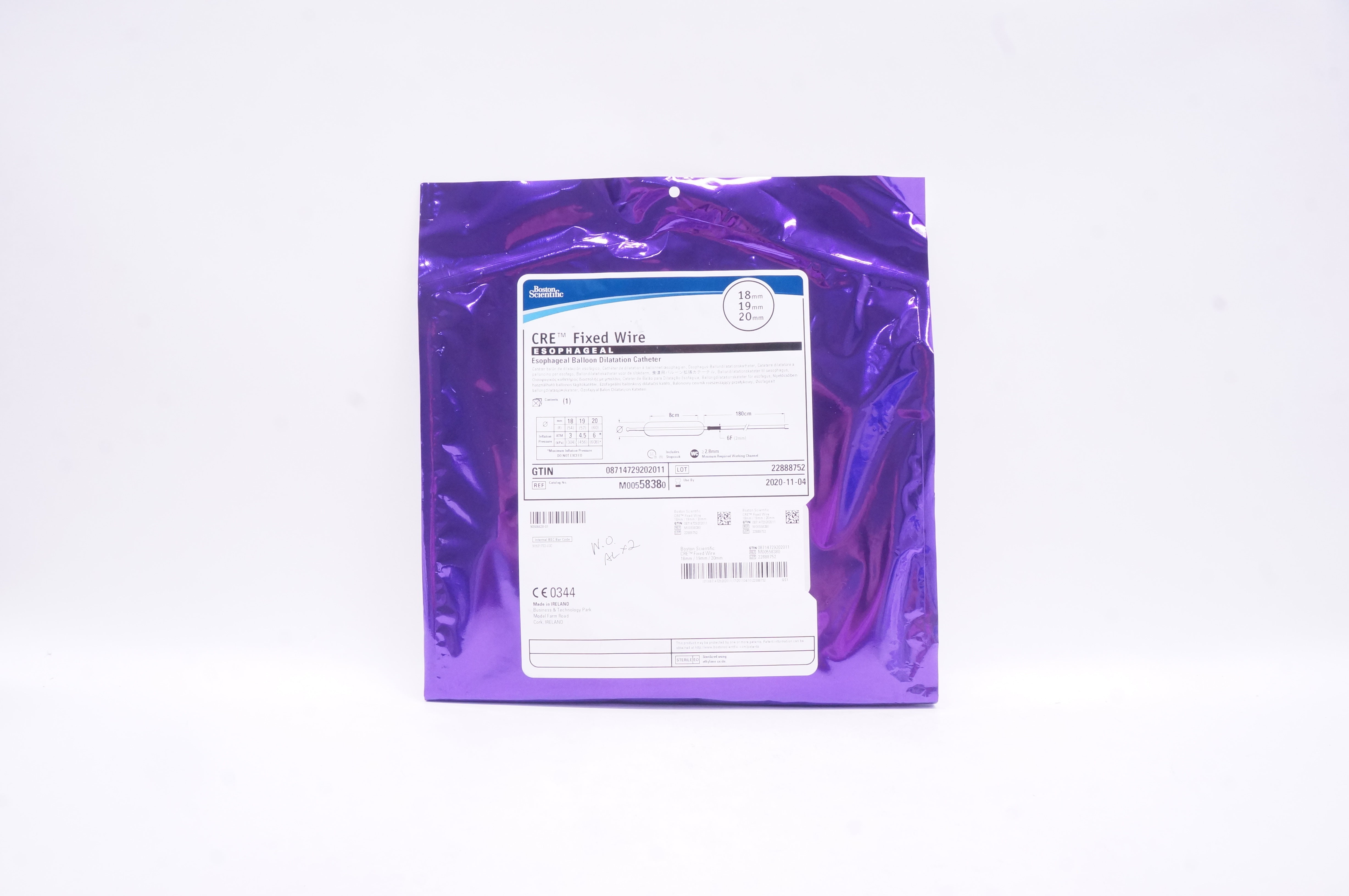 Boston Scientific 5838 Esophageal Balloon Dilatation Cath. 18x19 x 20mm (x)